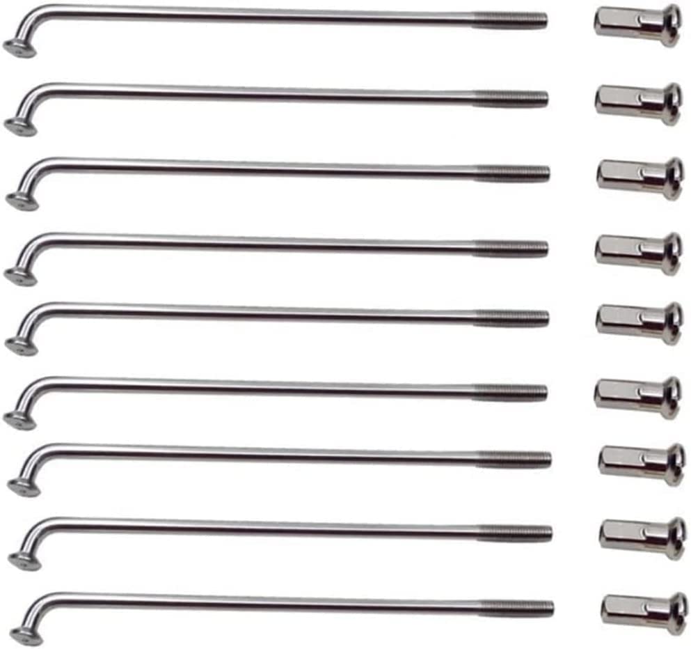 10G Silver Carbon Steel E-Bike Spokes 3.0mm x 55-305mm with Nipples - Compatible with Electric Bicycles & Brushless DC Hub Motors - Perfect for Commuting, Off-Roading & E-Bike Upgrades
