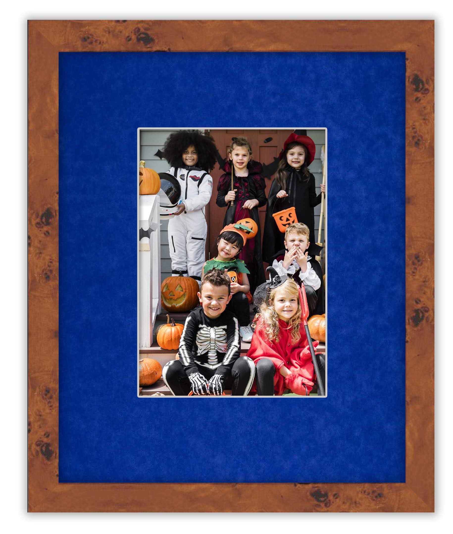 17x25 Acid-Free Royal Blue Suede Precut Matboard - Bevel Cut for 14x22 Photos with Backing Board & Self-Seal Crystal Clear Photo Mat Bag - 4-Ply Thickness for Picture Framing, Art Displays, and Professional Photography Presentations