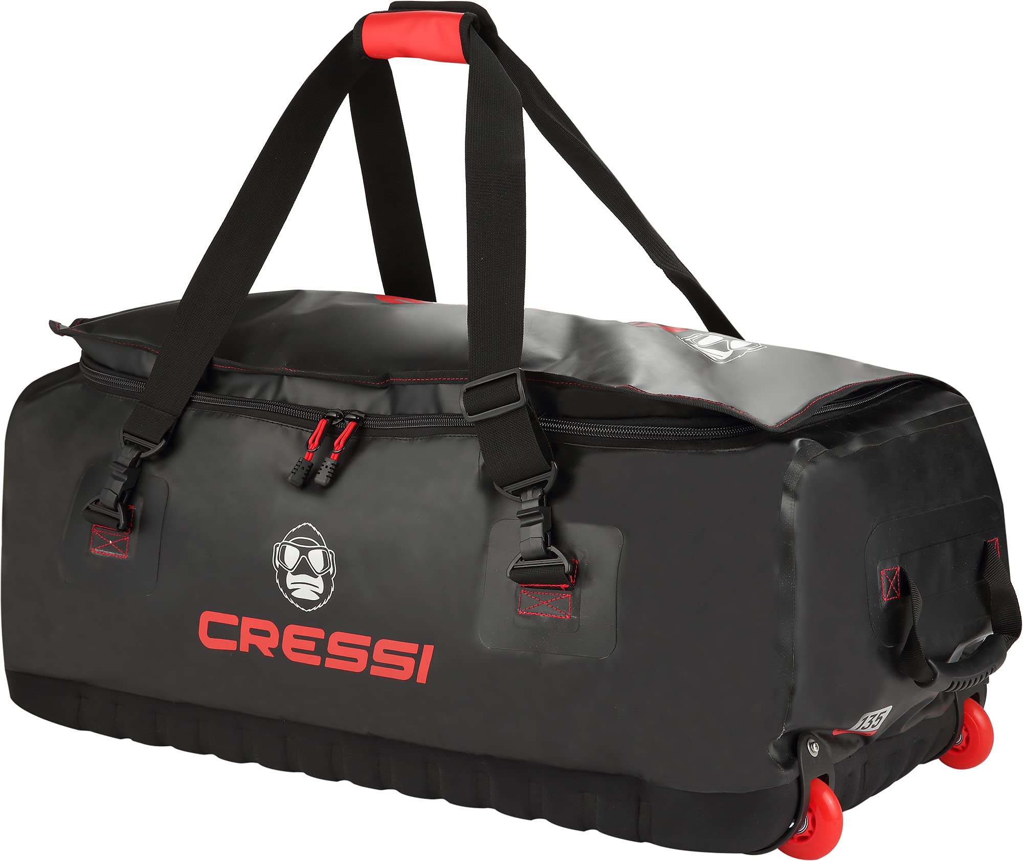 Cressi Gorilla Bag or Pro Bag - Large Waterproof Wheeled or Non-Wheeled Diving Bag for Men & Women - Perfect for Scuba Diving, Travel & Beach Trips
