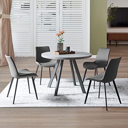 Table + 4 Grey Chairs