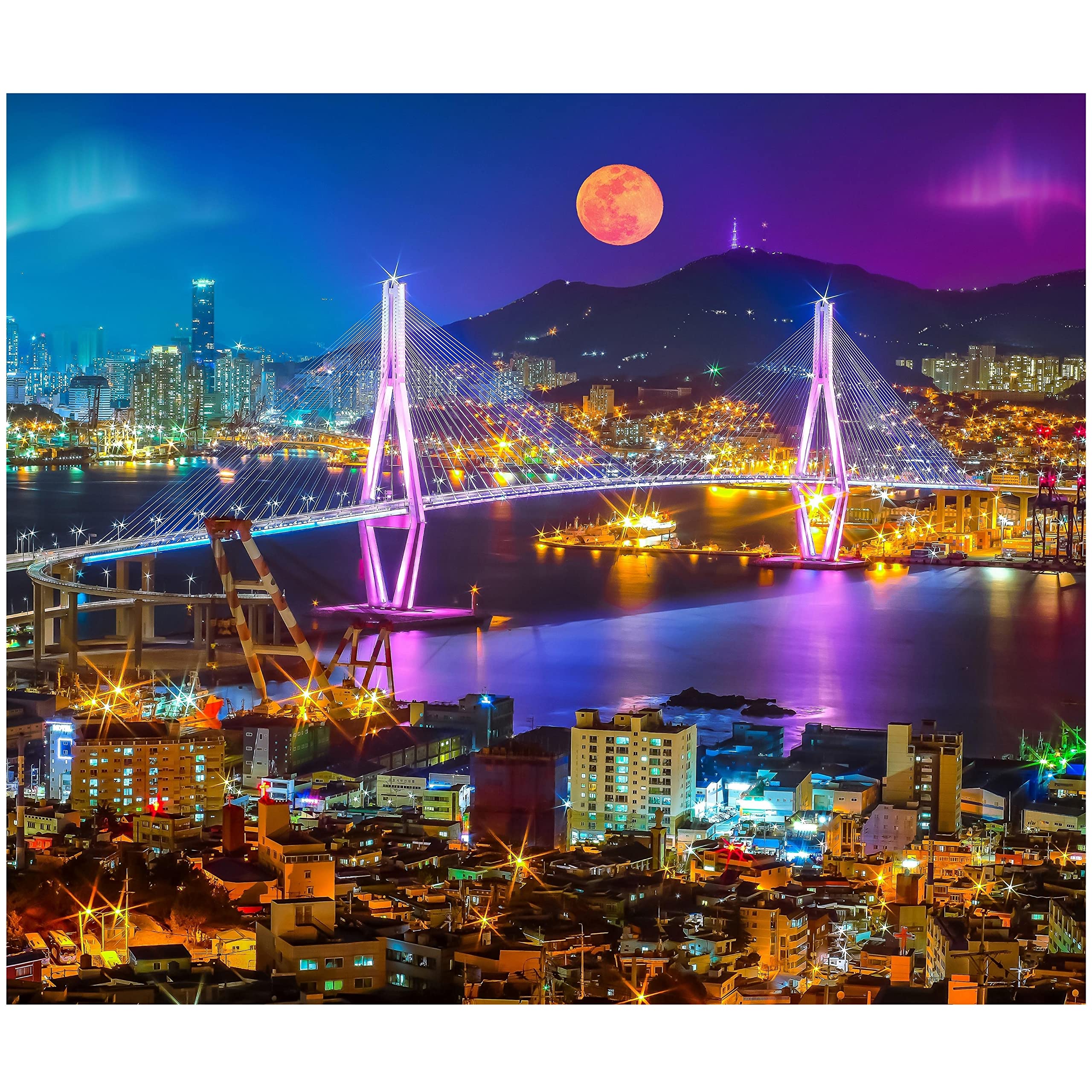 1000 Piece Jigsaw Puzzle for Adults & Families - 20x30 Inch Premium Cityscape Photo Puzzle with 2mm Thick Pieces | Unique Cut Design | Includes 8 Puzzle Saver Sheets & Full-Size Reference Poster | Perfect for Family Game Night, Stress Relief & Home Decor
