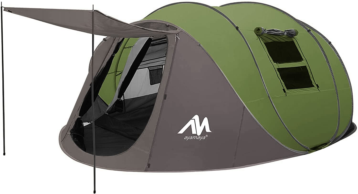 AYAMAYA 6-Person Instant Pop Up Tent - Double Layer Waterproof Family Camping Tent with Vestibule & Porch, Automatic Setup for 4-6 People (Includes Poles) | Perfect for Family Camping Trips, Hiking Adventures & Outdoor Festivals