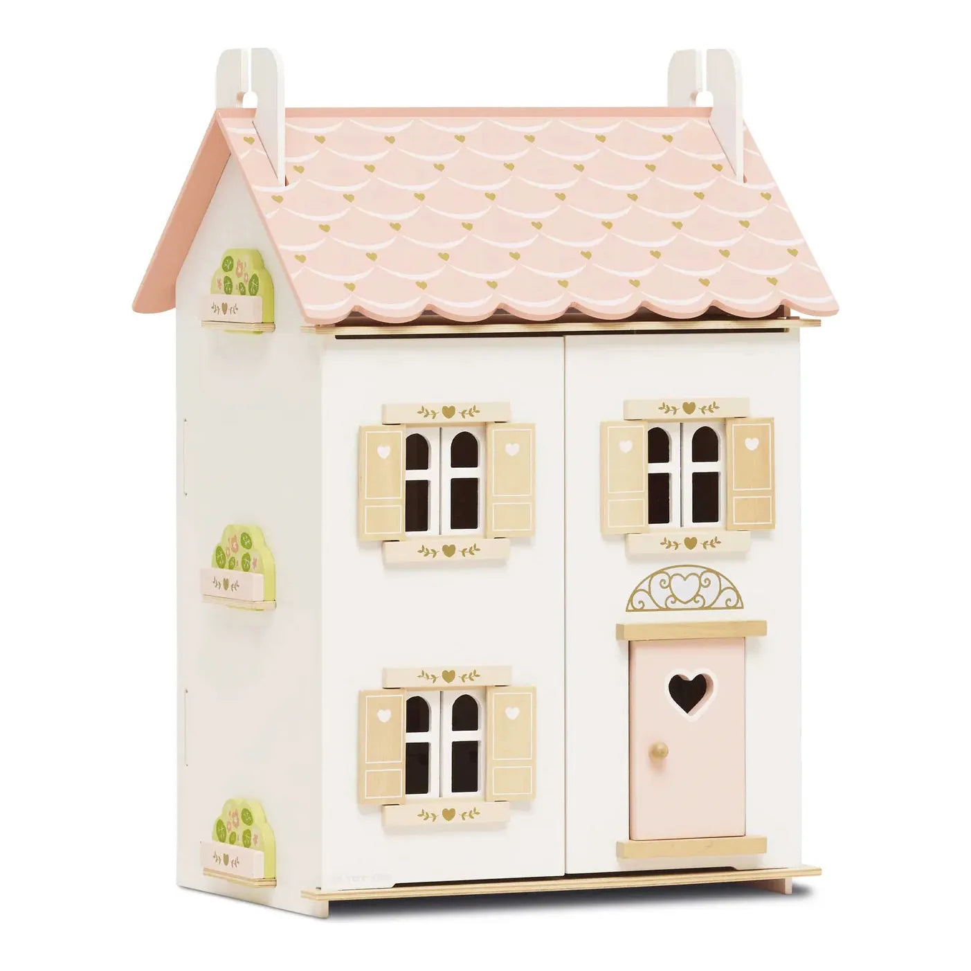Handcrafted Rose Heart Wooden Dollhouse - Perfect for Kids' Playroom, Nursery Decor & Collectible Gift for Doll Lovers