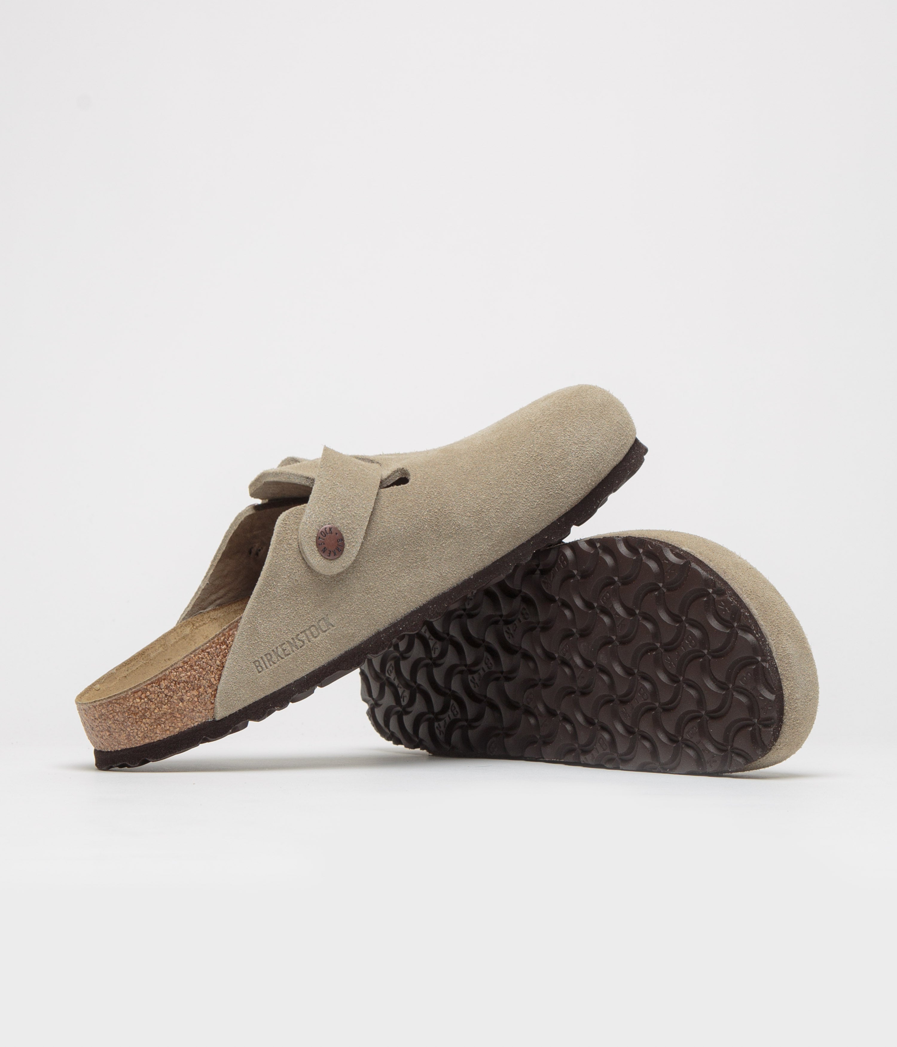 Birkenstock Boston Narrow Sandals for Women - Comfortable Taupe Suede Clogs | Perfect for Casual Wear, Home & Office