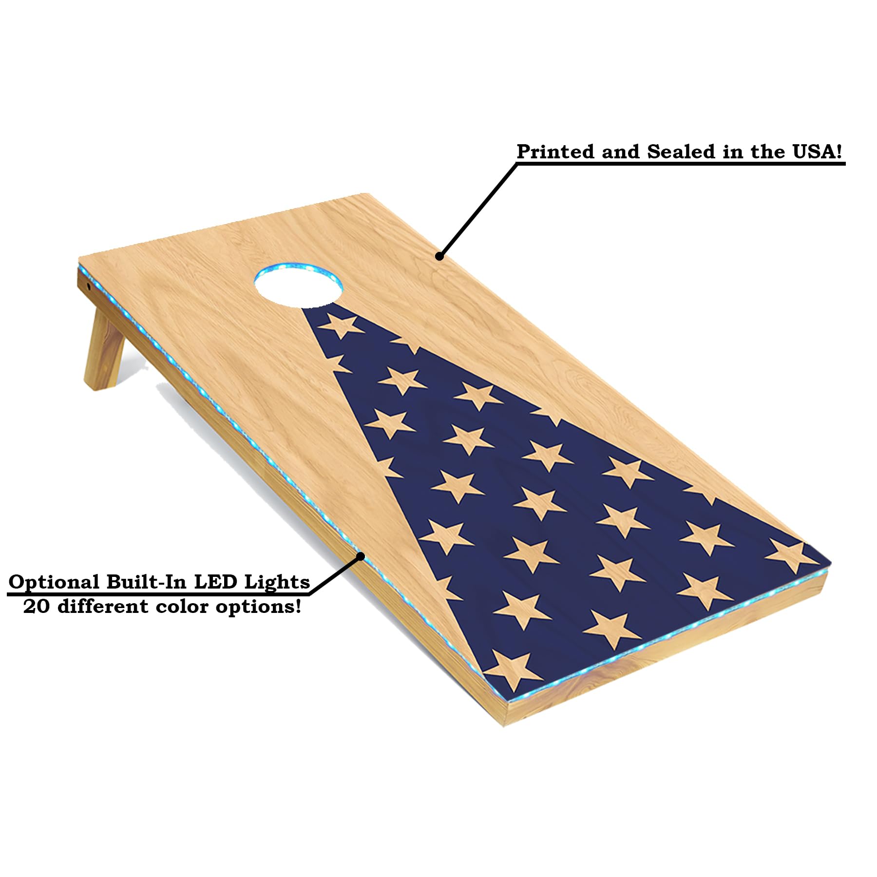 Premium 4'x2' Cornhole Board Set with Bean Bags & Carrying Case - Tournament & Lightweight Options - LED Lights Available - Perfect for Tailgating, Backyard Parties & Outdoor Games