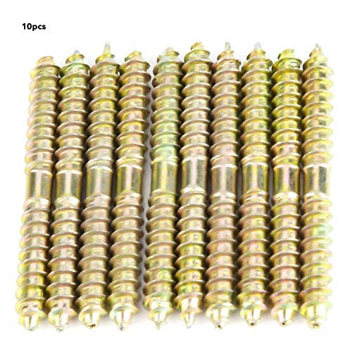 10pcs 6x60mm Dowel Screw Handrail Bolts - Double Ended Woodworking Screws for Furniture Assembly, Cabinet Making & DIY Projects - Strong Wood Connectors for Home, Office & Workshop Use