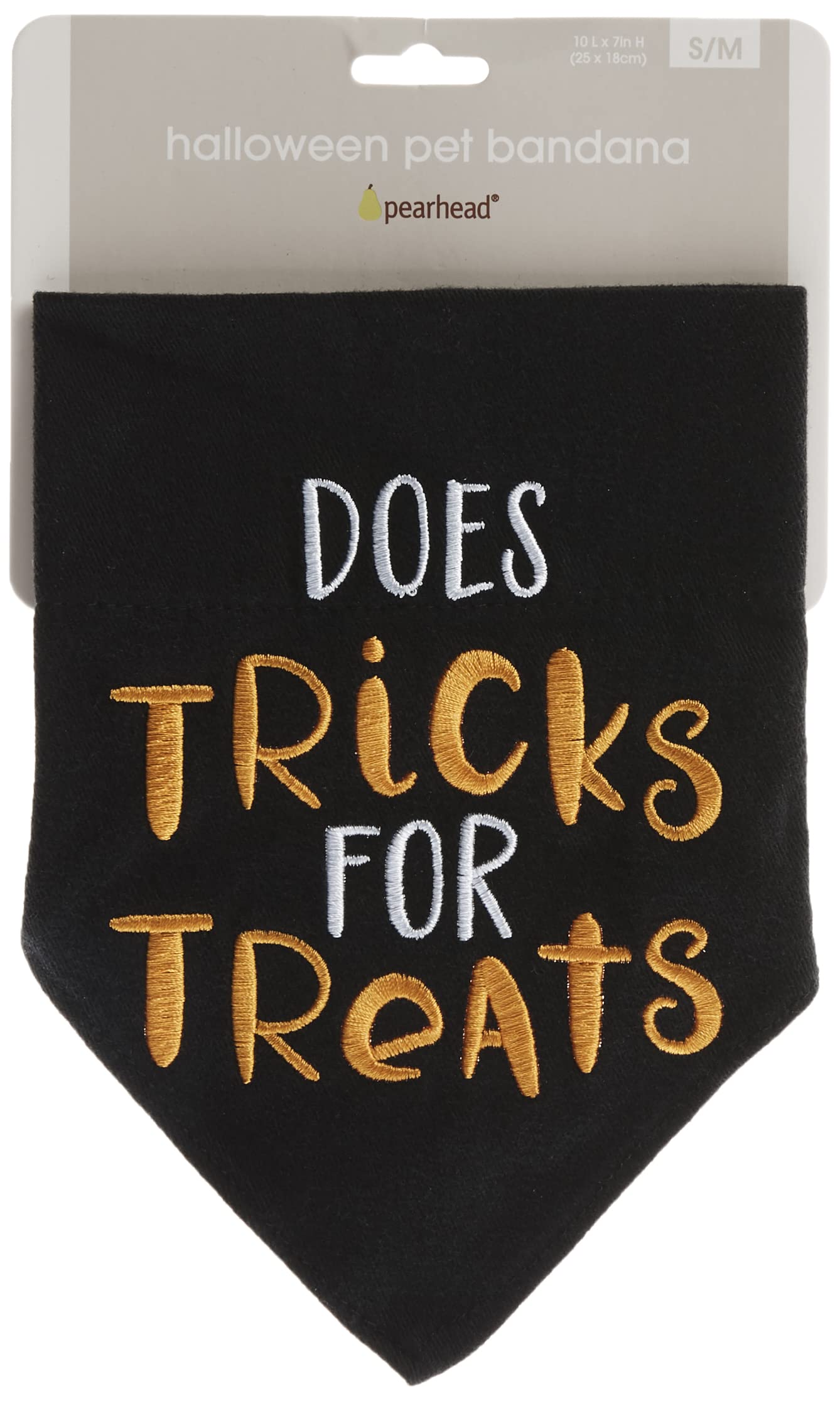 Pearhead Halloween Dog Bandana - Trick or Treat Pet Bandana for Small & Medium Dogs, Fall Holiday Dog Apparel, Slip-On Dog Collar Accessory for Halloween Costumes - Perfect for Trick-or-Treating, Pumpkin Patch Visits & Spooky Pet Photo Shoots