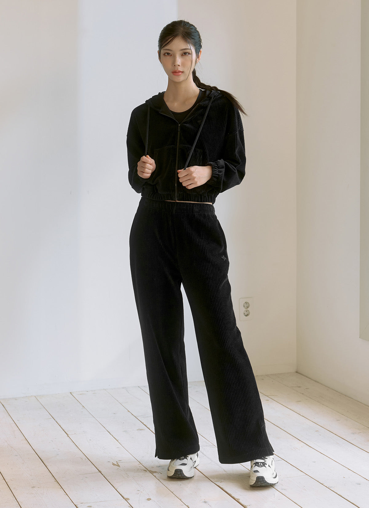 Velvet Corduroy Wide Leg Pants for Women - High Waisted Comfortable Lounge Pants for Casual Wear & Home Relaxation