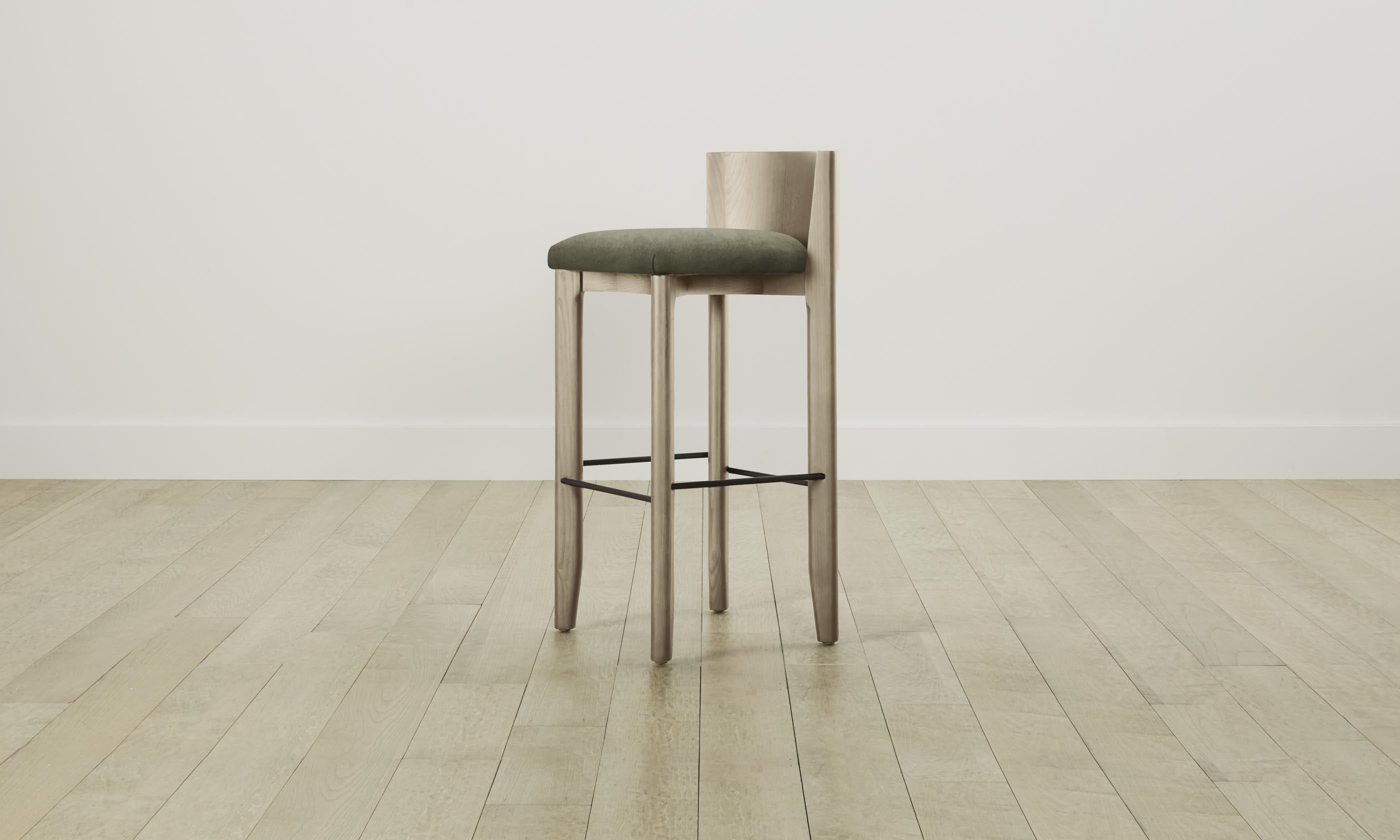 Delancey Bar & Counter Stool - Premium Performance Velvet Upholstery in Olive Green - Perfect for Kitchen Islands, Breakfast Bars & Modern Home Decor