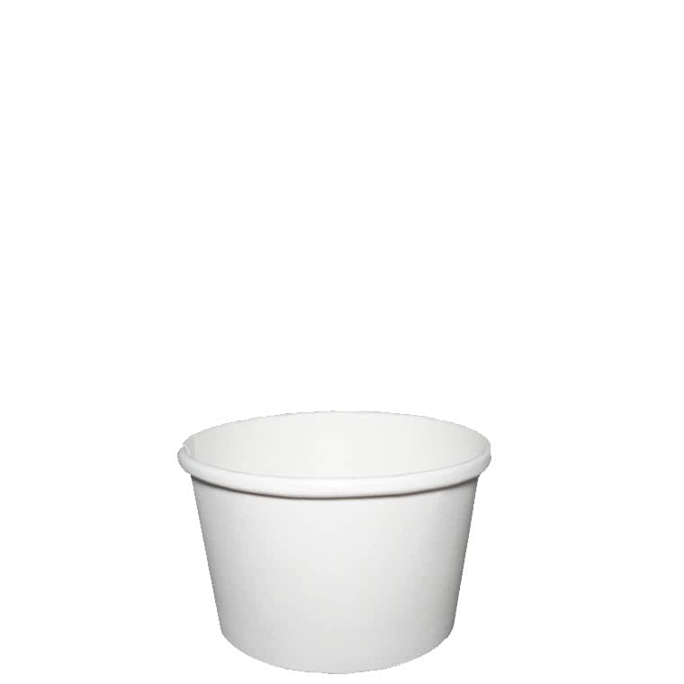 **8oz Disposable White Paper Soup Containers - Eco-Friendly Ice Cream & Yogurt Cups - Microwave & Freezer Safe Dessert Bowls for Takeout, Parties, Catering (150-Pack)**    *Perfect for ice cream shops, frozen yogurt bars, dessert catering, and food storage at home.*