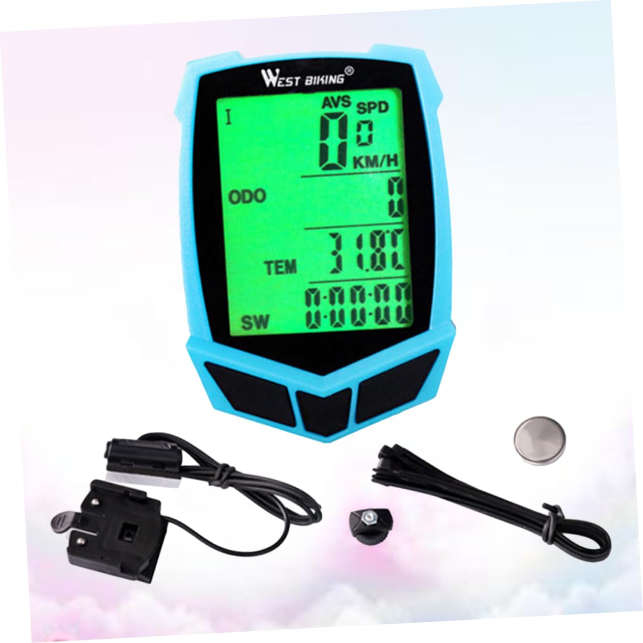 Sosoport 20 Bike Computer - Wireless Cycling Speedometer & Odometer with LCD Display for Road & Mountain Bikes - Track Speed, Distance & Time for Training & Outdoor Adventures