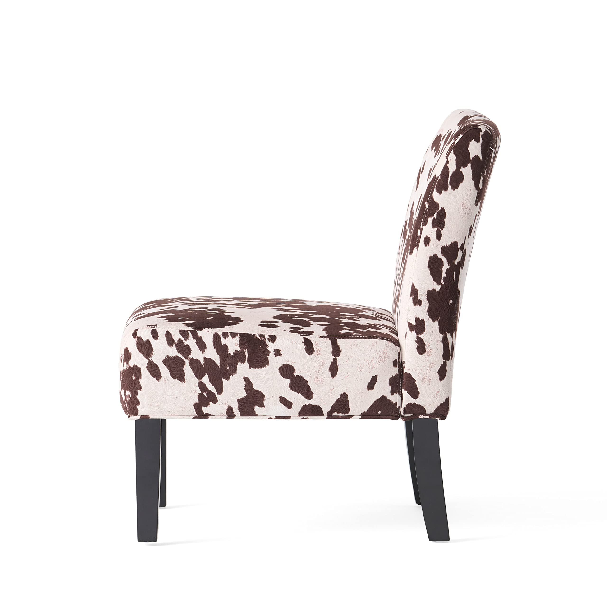Christopher Knight Home Kassi Fabric Dining Chair - Cow Print Upholstered Seat, 29.5