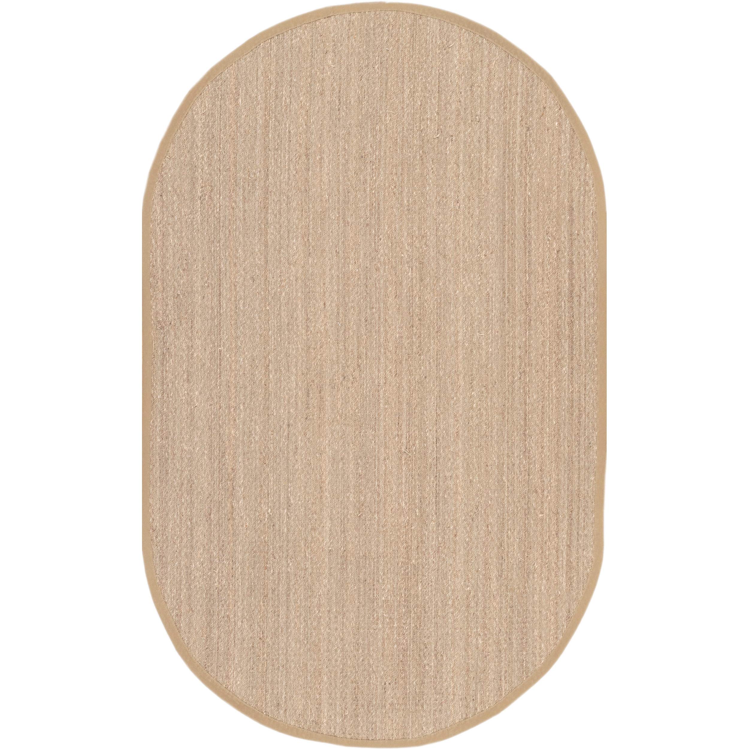 nuLOOM Elijah Seagrass Area Rug 5x8 ft - Natural Beige Basketweave Farmhouse Rug with Cotton Border | Perfect for Bedroom, Living Room, Dining Room, Office & Entryway | Eco-Friendly Natural Fiber Rug for Home Decor