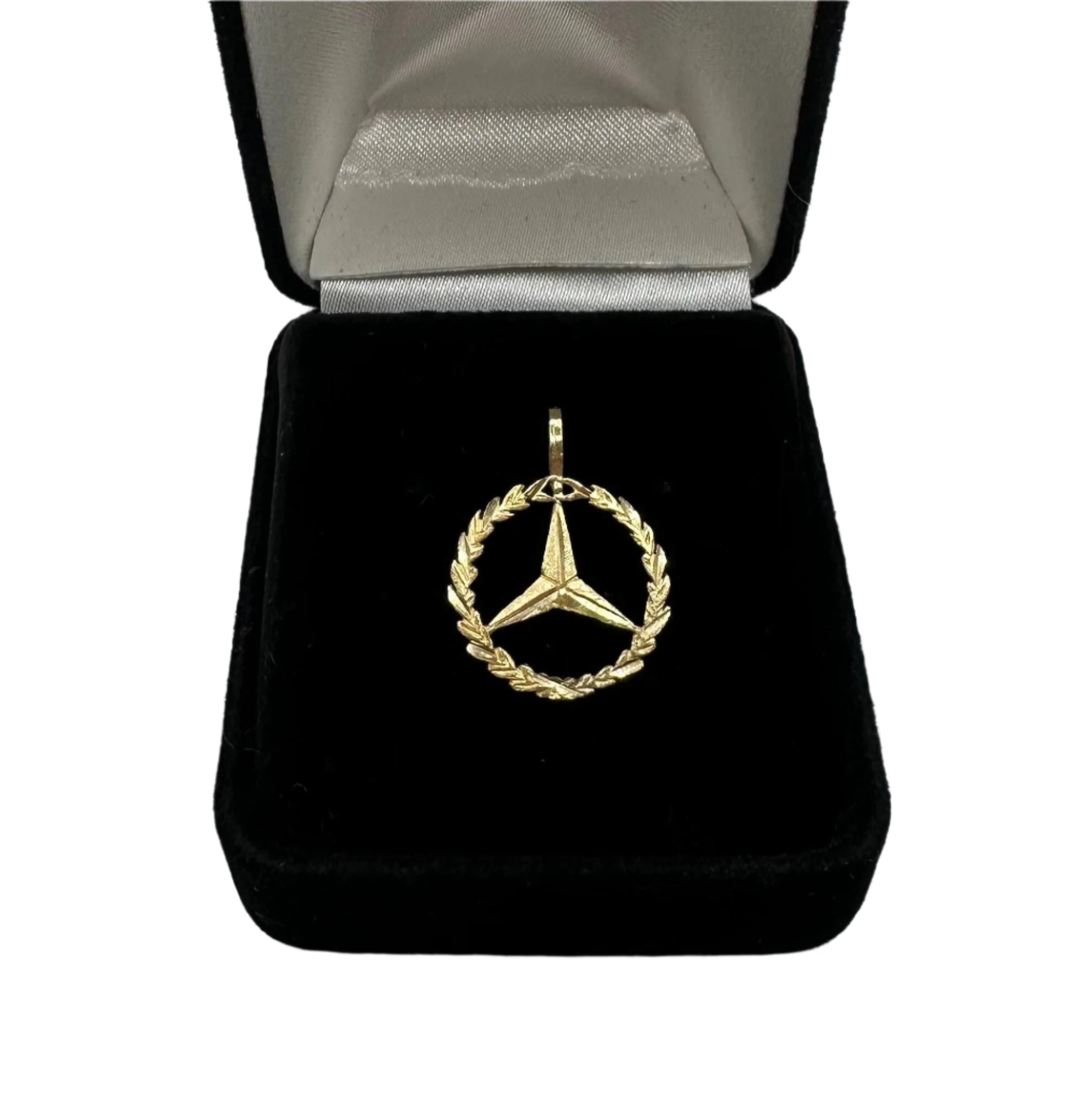 Vintage 14K Yellow Gold Mercedes Style Laurel Wreath Pendant Necklace - 0.5 Grams - Elegant Jewelry Gift for Women - Perfect for Parties, Anniversaries and Special Occasions