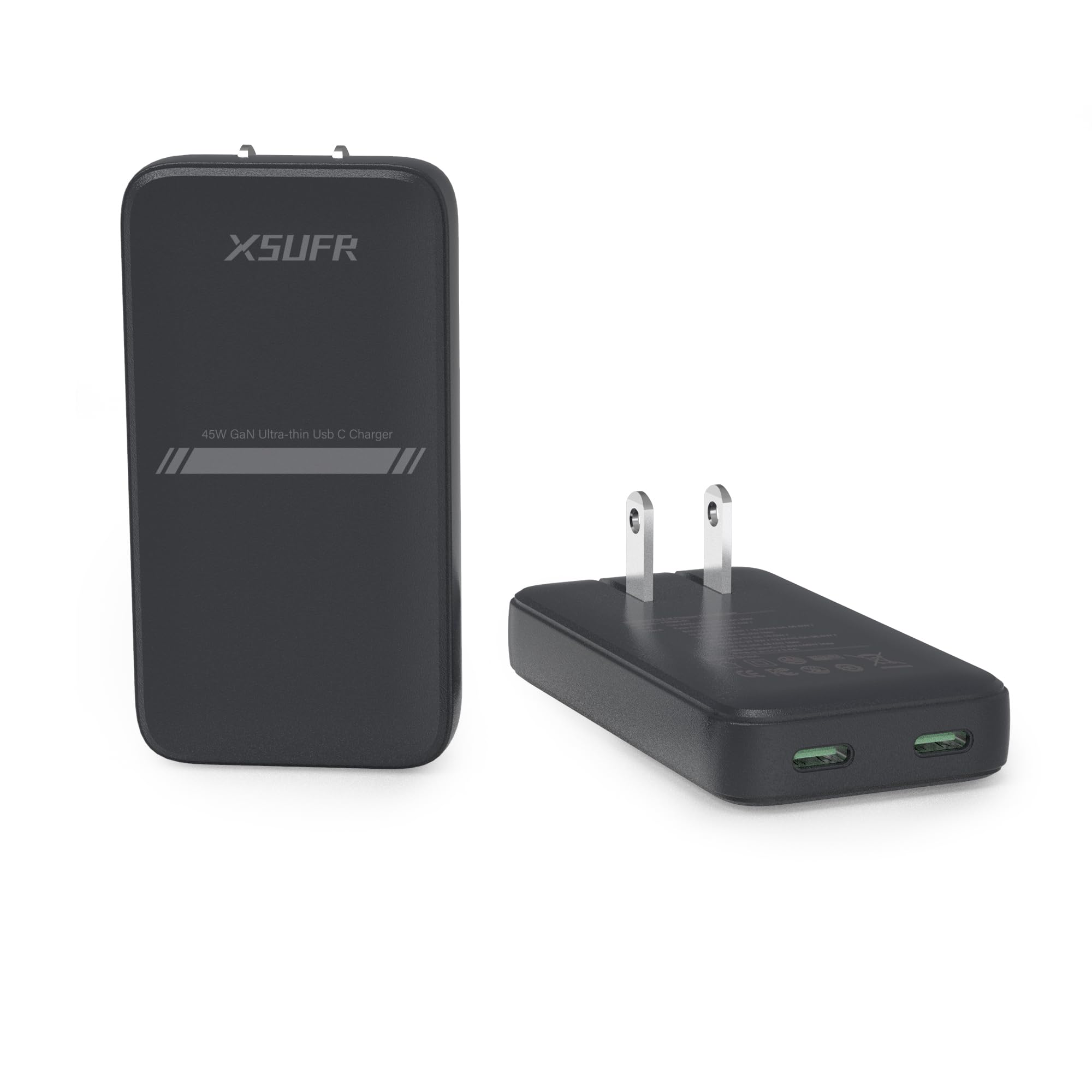 45W USB Wall Charger with PD 3.0 & GaN Technology - Dual USB C Fast Charging Plug for Laptops, Phones, Samsung Galaxy - Compact Folding Design for Travel | Perfect for Home, Office & On-the-Go Charging