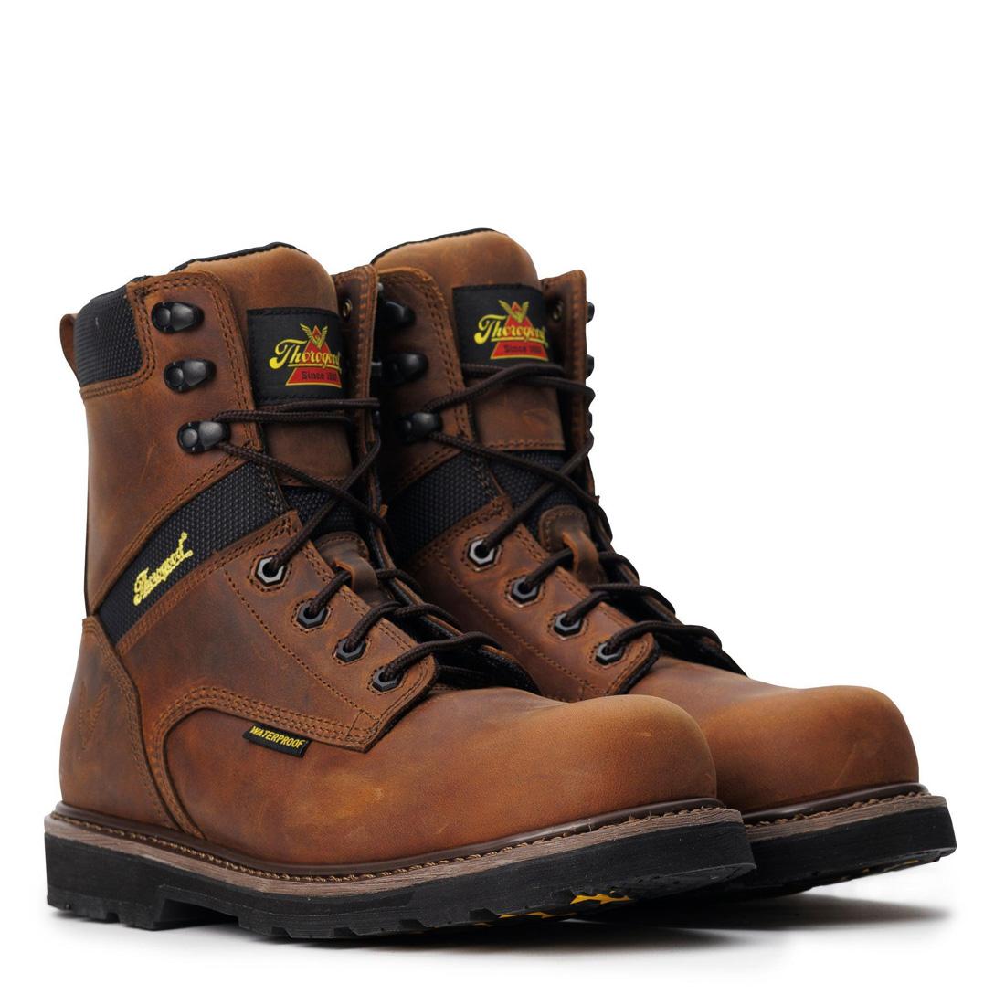 Jobsite Series 8 Composite Toe Waterproof Work Boots - Crazy Horse Leather for Men | Durable Safety Shoes for Construction, Outdoor & Heavy Duty Work