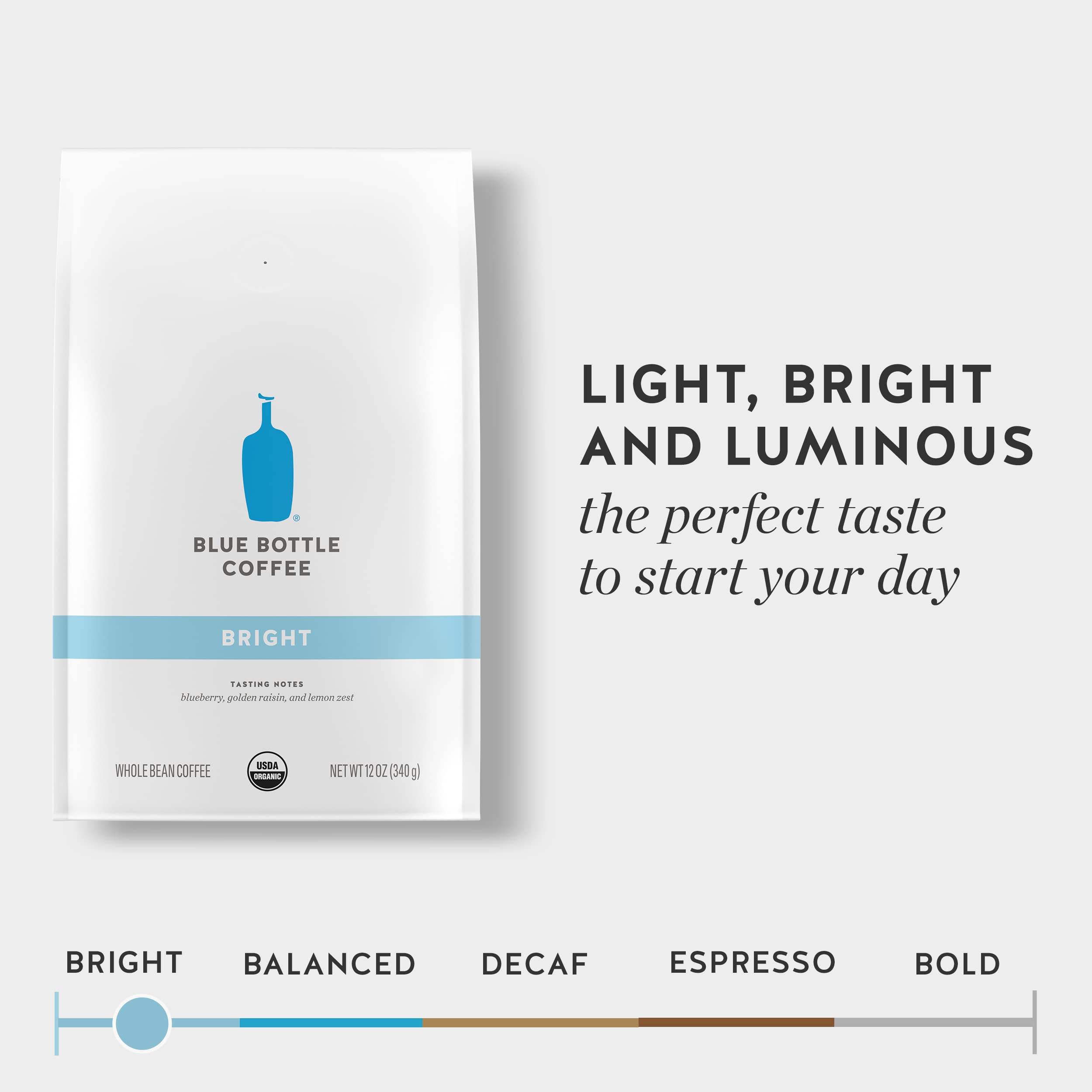 Organic Whole Bean Coffee Variety Pack by Blue Bottle - 3 Bags (Bright, Bold & Balanced Blend) 12oz Each - Perfect for Home Brewing, Office & Gifting