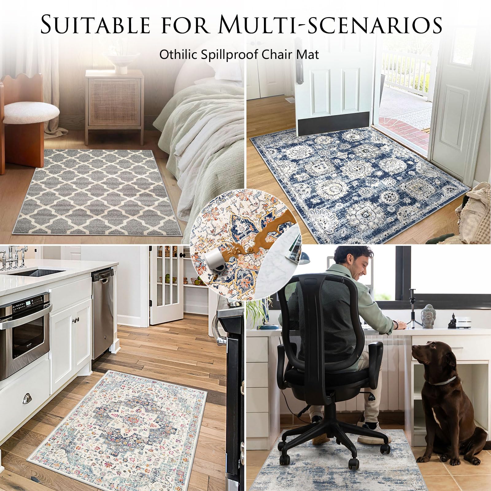36''x48'' Office Chair Mat for Hardwood Floors - Heavy Duty Desk Chair Mat Protector for Hard Surfaces, Spillproof Under Desk Rug for Rolling & Gaming Chairs - Perfect for Home Office, Computer Workstations & Tile Floors