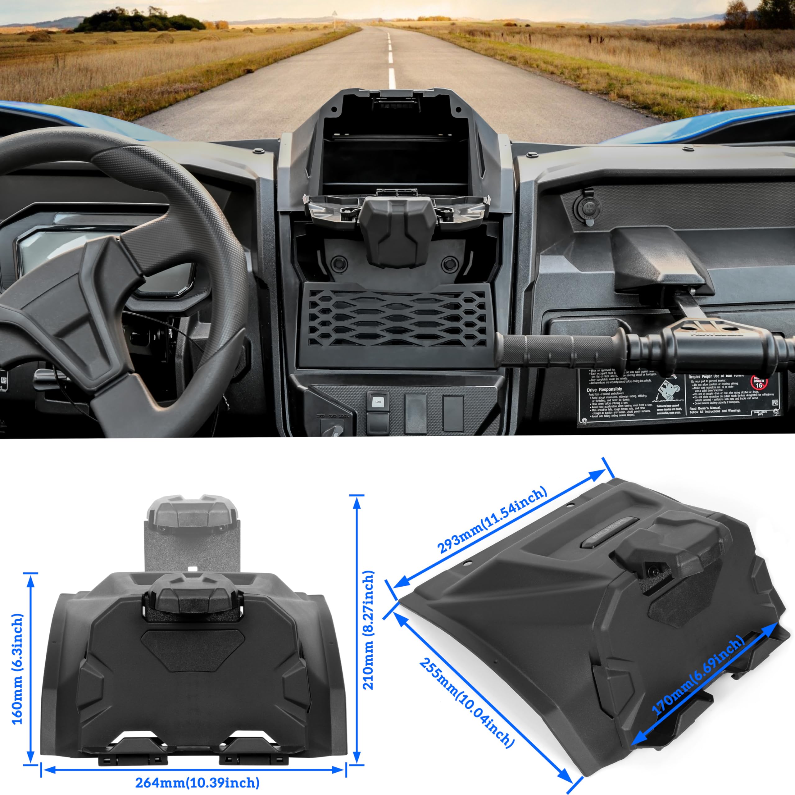 SAUTVS Universal Tablet Holder with Storage Box for Kawasaki Teryx KRX 1000 (2020-2025) - Durable Phone & GPS Mount for ATV/UTV Accessories | Perfect for Off-Road Navigation & Trail Riding