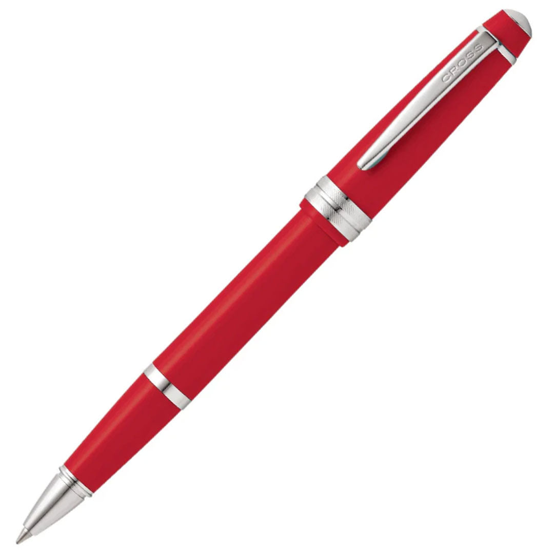 Cross Bailey Light Rollerball Pen - Smooth Writing Red Ink Pen for Office, School & Journaling - Premium Stainless Steel Body with Comfort Grip
