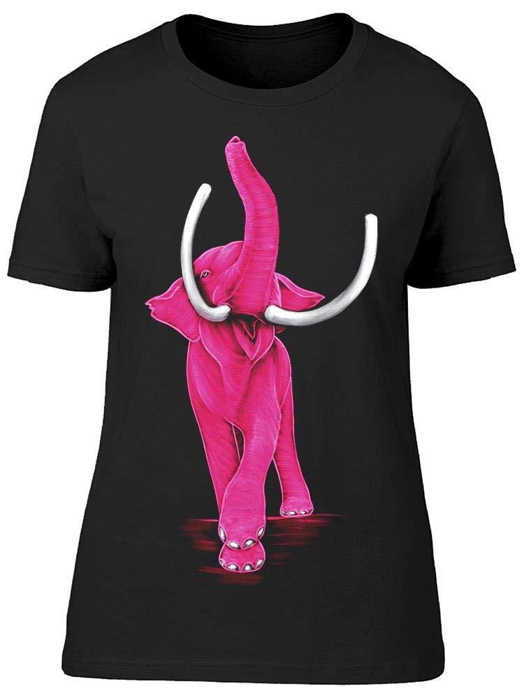 Smartprints Pink Elephant Graphic T-Shirt for Women - Soft Cotton Casual Tee for Everyday Wear, Outings & Gifts