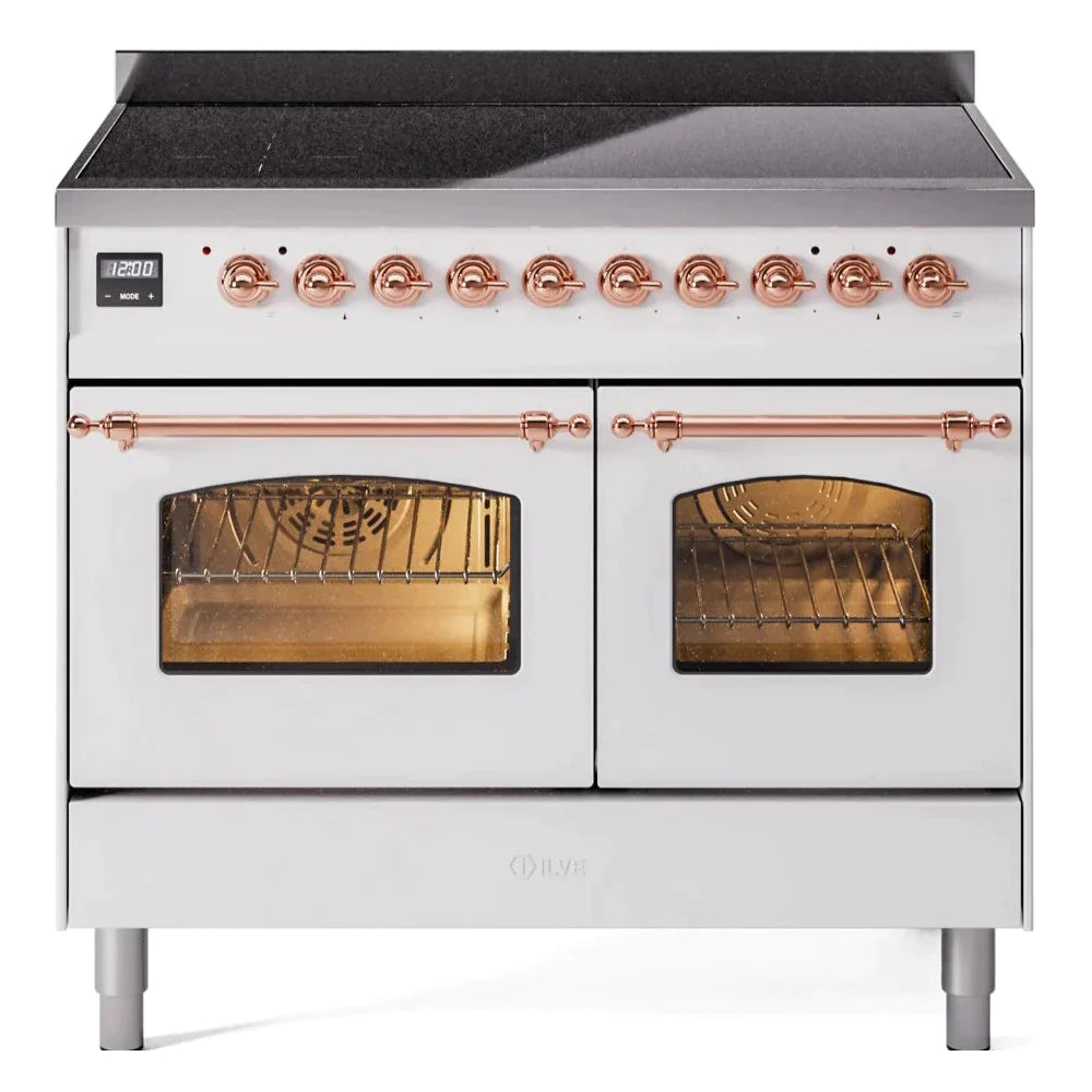 ILVE 40 Nostalgie II Series Freestanding Electric Double Oven Range - 6 Burners, Triple Glass Cool Door, Convection Oven, TFT Display & Child Lock | Perfect for Home Kitchens & Professional Chefs (Model UPDI406NMP)