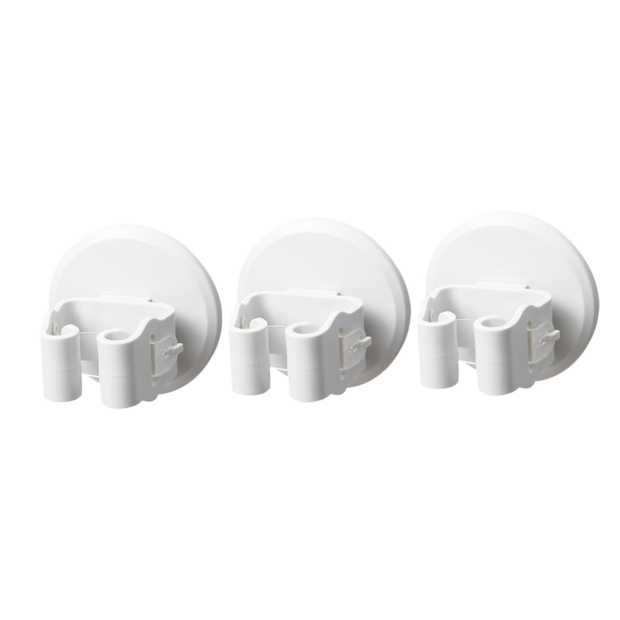 PRETYZOOM Ergonomic Mop and Broom Holder - Space Saving Wall Mount Organizer with Cup Clamps for Kitchen, Bathroom, Garage & Utility Room Storage