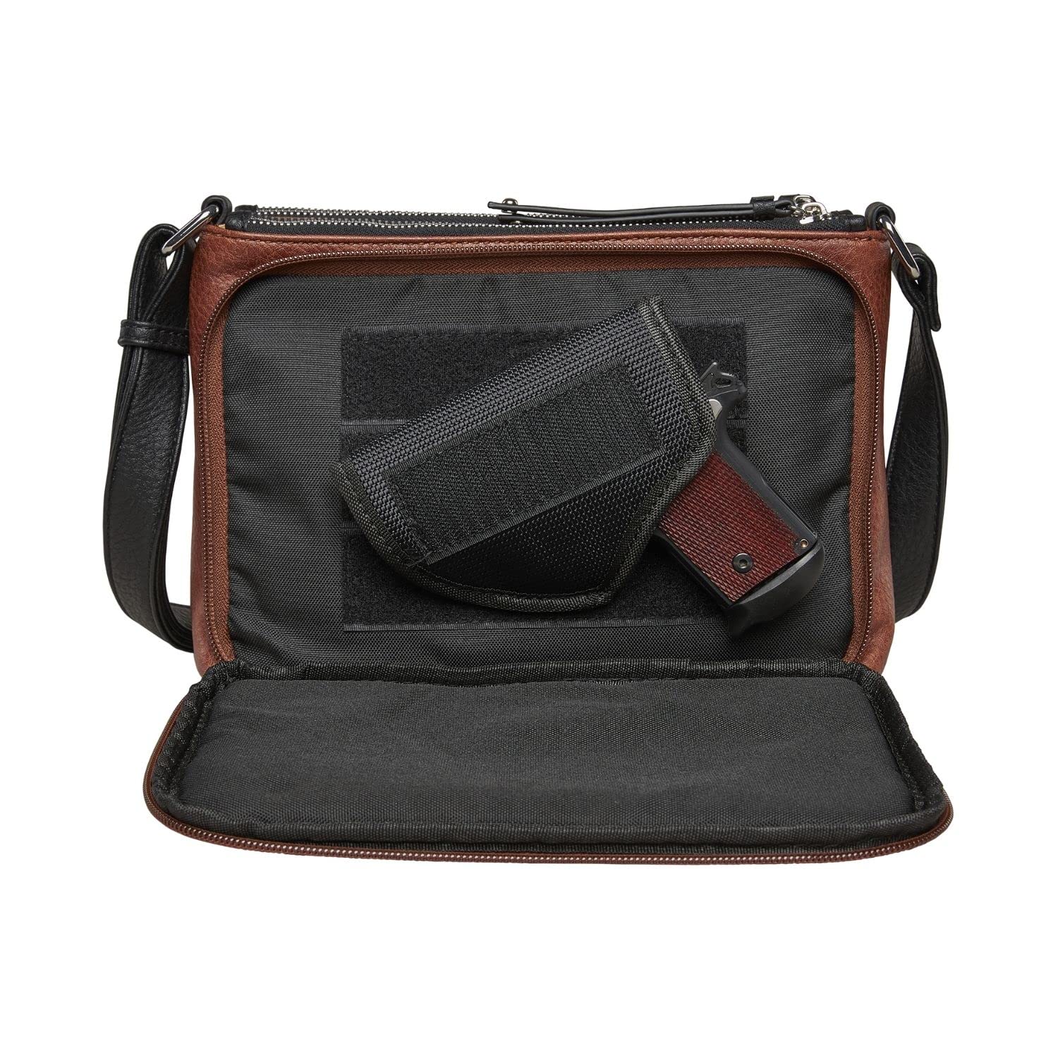 Hailey Concealed Carry Crossbody Purse - Secure Faux Leather Handbag with Locking Gun Compartment & Adjustable Strap for Women | Perfect for Everyday Carry, Travel & Personal Safety