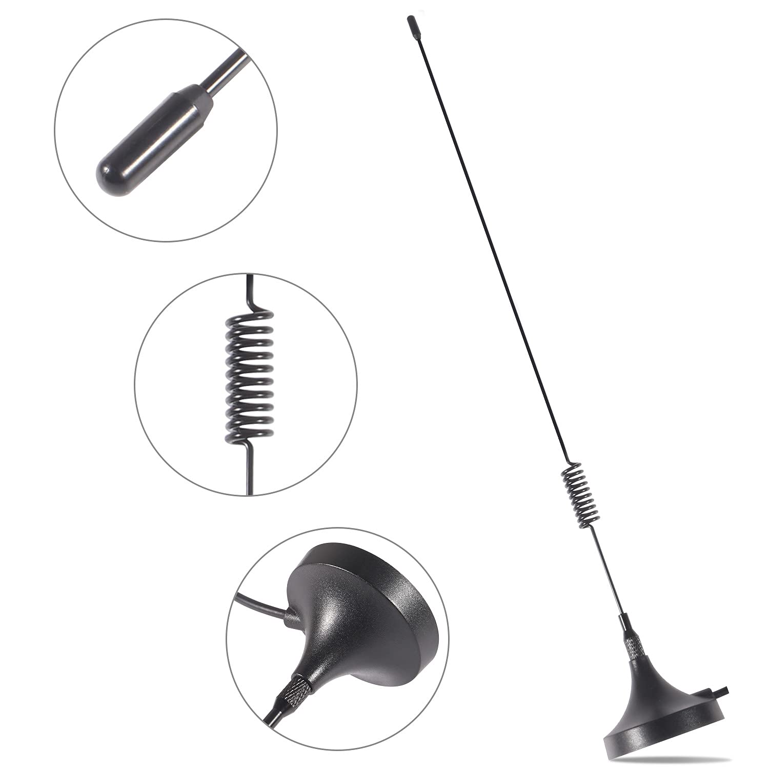 Universal Car Stereo Antenna - FM/AM Radio Antenna with Magnetic Base for Vehicles, Trucks, SUVs, RVs, Marine Boats - Compatible with Car Audio Head Units, CD Players & Media Receivers | Perfect for Road Trips, Commuting & Off-Road Adventures