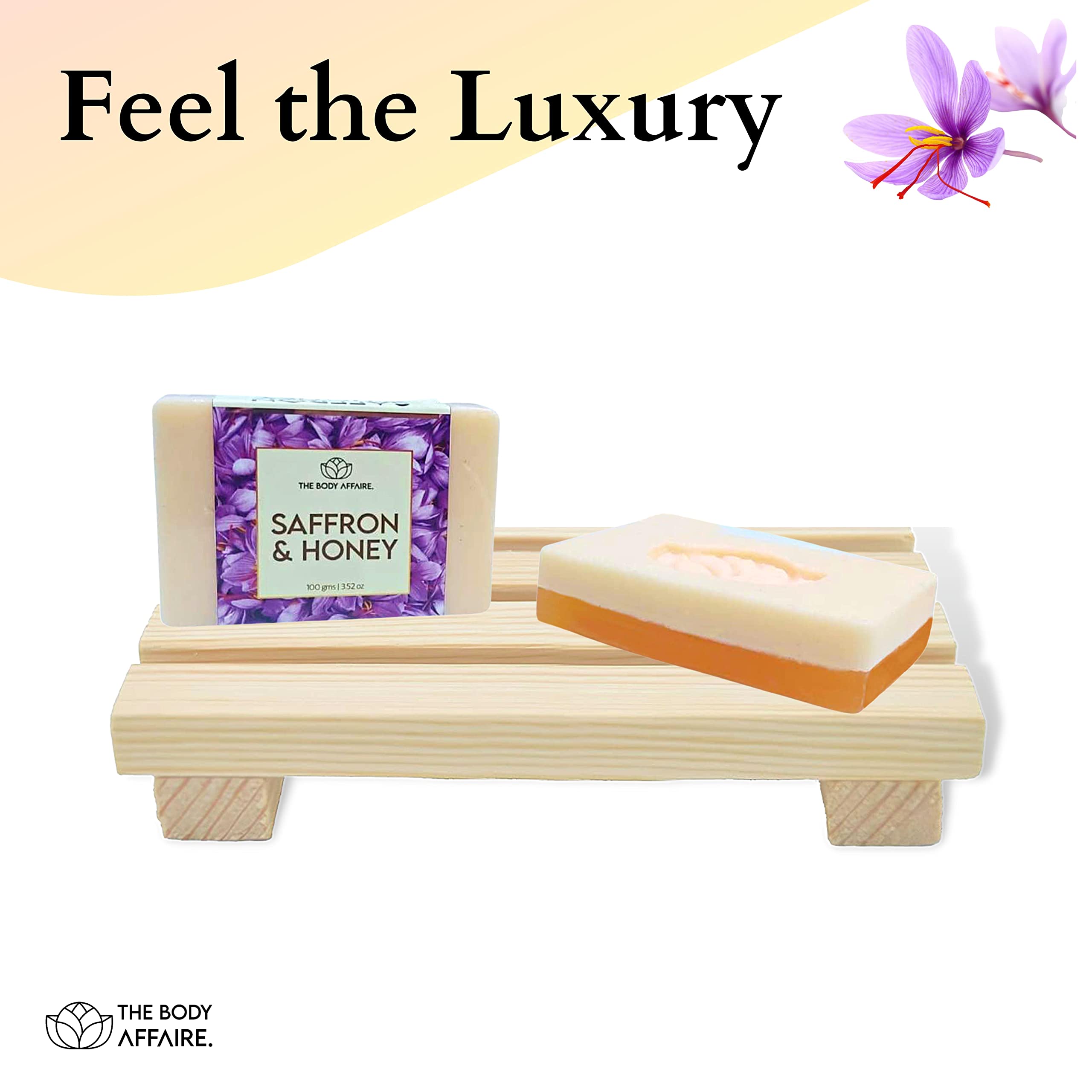 FORGANIK Handmade Saffron & Honey Soap by The Body Affaire - 100g Natural Organic Skincare for Dry & Sensitive Skin - Perfect for Daily Face & Body Cleansing, Gift Sets & Spa Relaxation