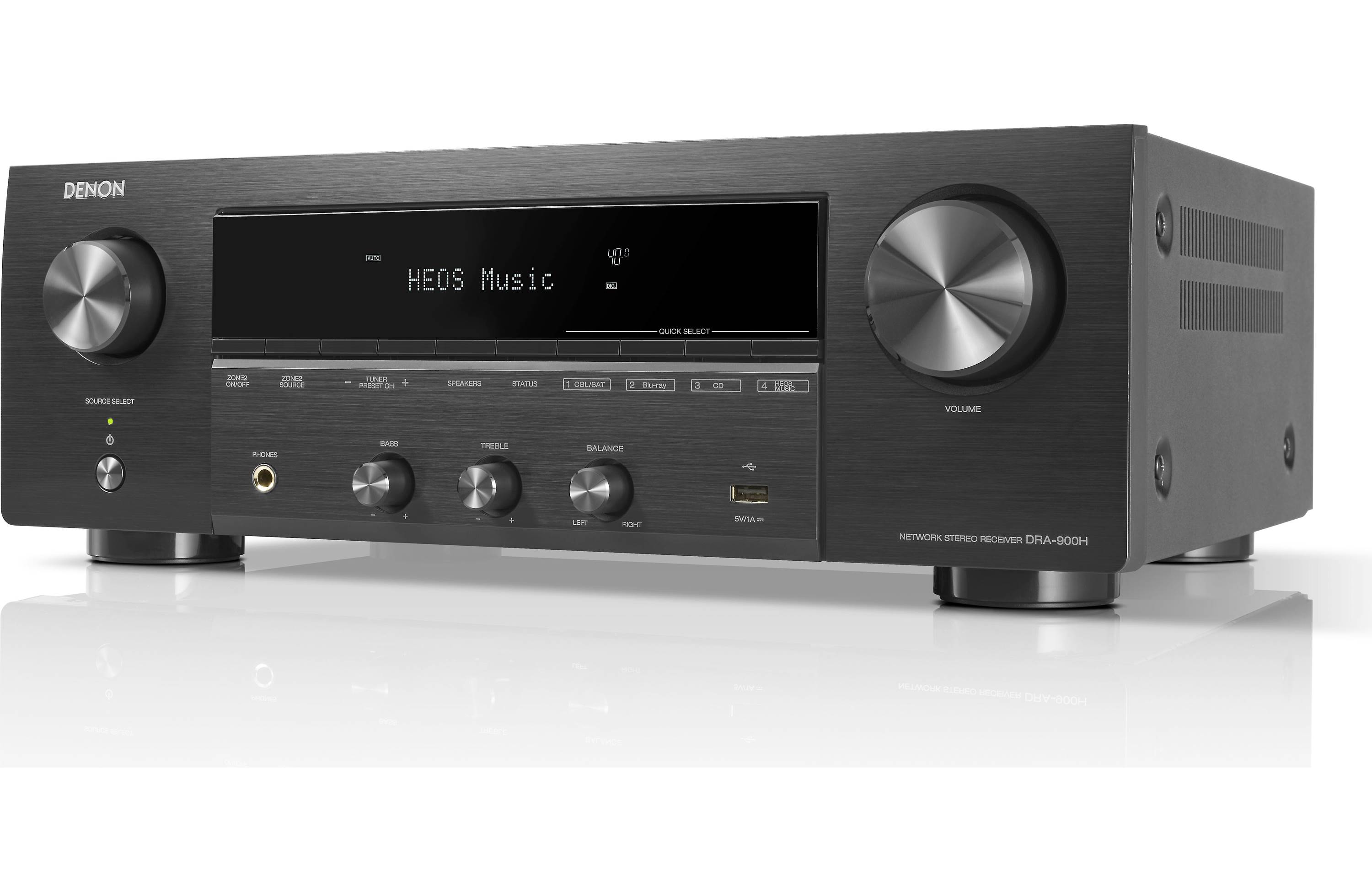 Denon DRA-900H 8K Ultra HD Stereo Network Receiver with HEOS Built-in - Hi-Fi Audio System for Home Theater, Music Streaming & Multi-Room Listening
