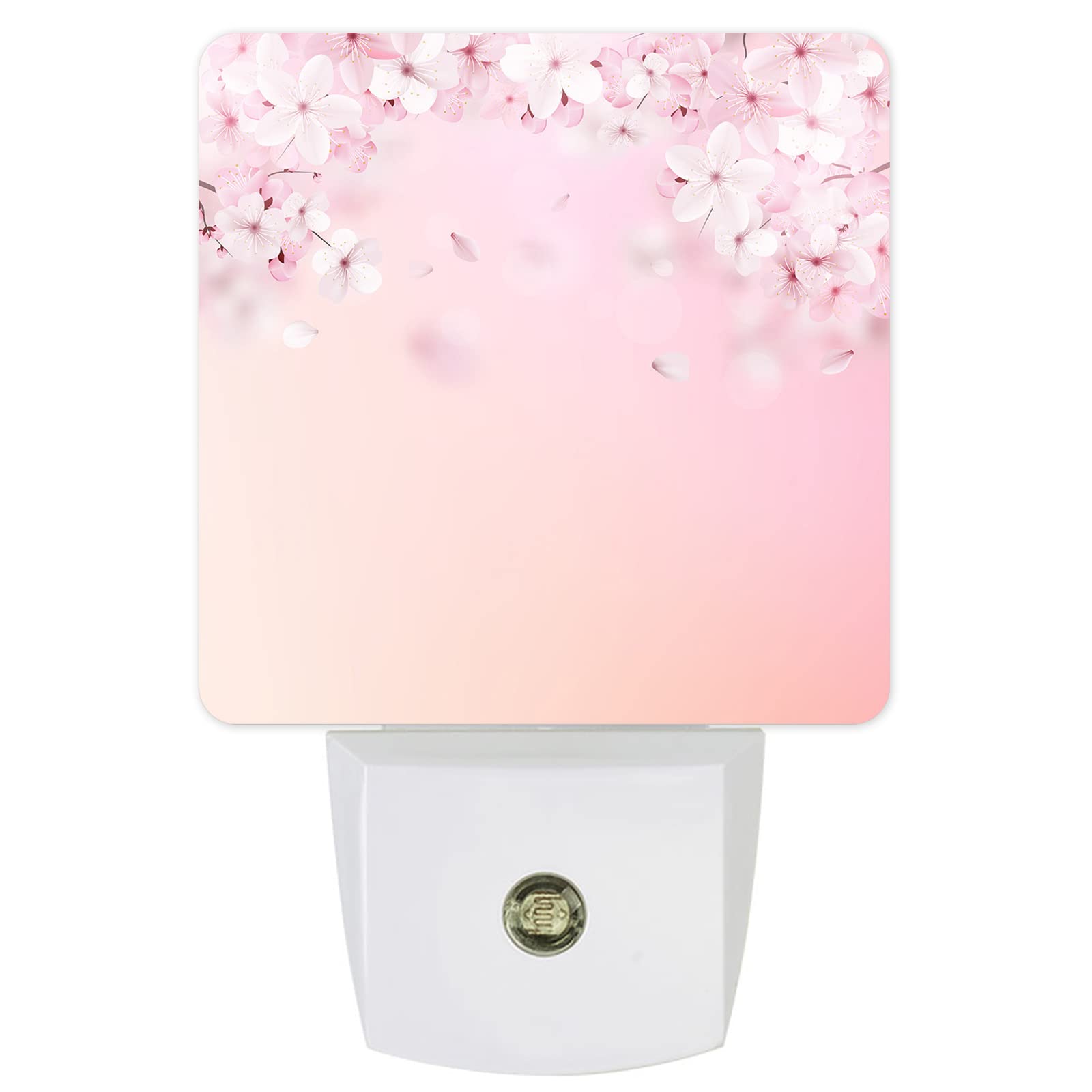 LED Night Light Plug in with Auto Sensor - Pink Peach Flower Design, Dimmable Night Lamp for Kids, Bedroom, Bathroom, Kitchen & Hallway | Perfect for Nighttime Safety & Home Decor
