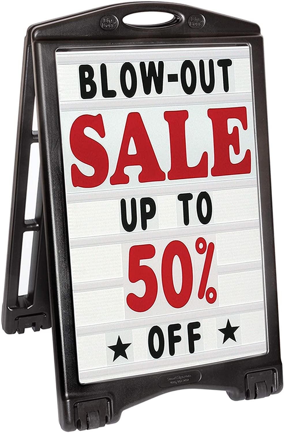 A-Plus Deluxe 27x48 Inch Double-Sided Rolling A-Frame Message Board Sign with Letters & Numbers | Outdoor Folding Sandwich Sidewalk Sign | Perfect for Storefronts, Restaurants, and Event Advertising