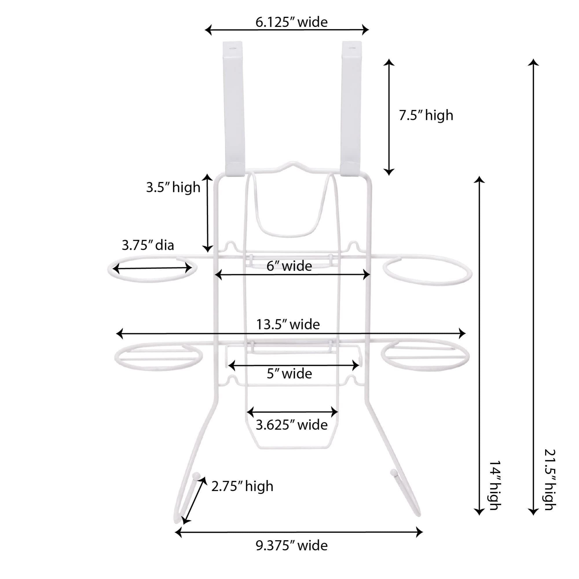 White Deluxe Over-The-Door Ironing Board Holder - Space Saving Laundry Room Organizer for Home & Apartment - Perfect for Small Spaces & Closet Storage