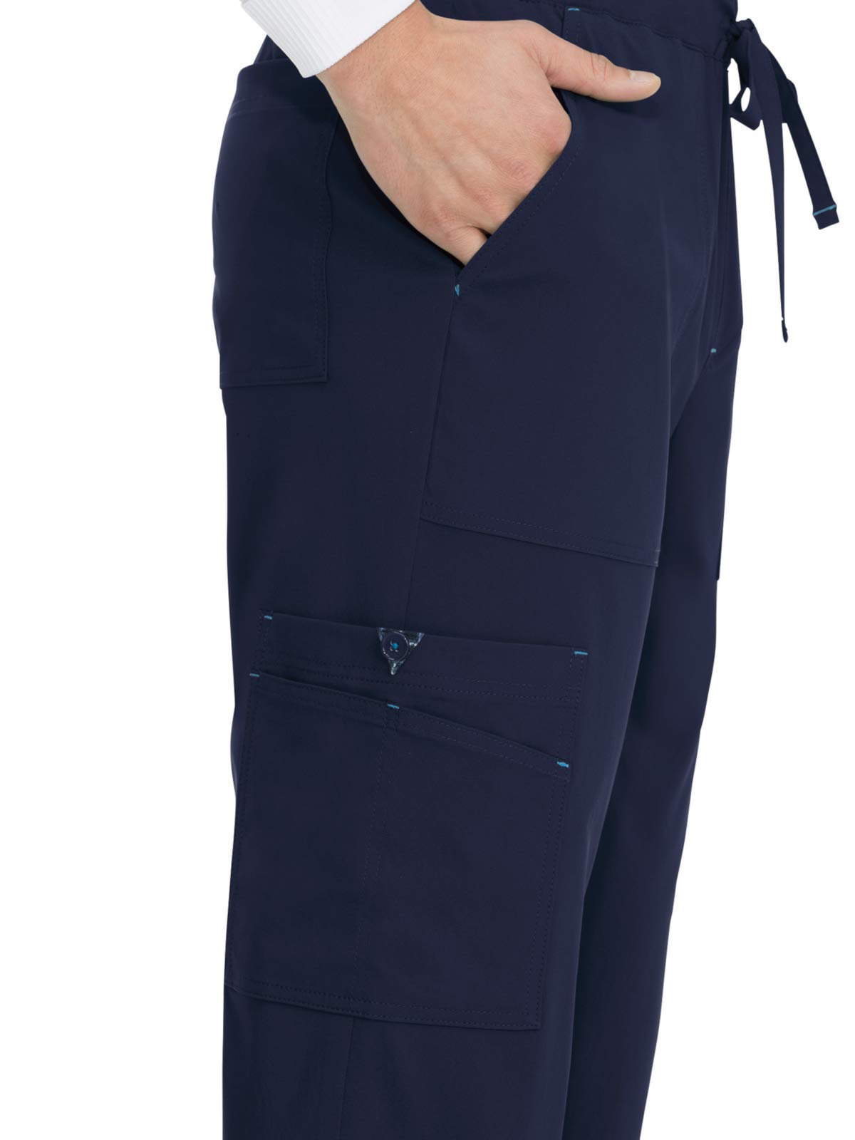 KOI Basics for Men 605 Luke Stretch Comfort Fit Chino Pants - Navy Blue, Medium Tall Size - Perfect for Office, Casual Wear & Travel