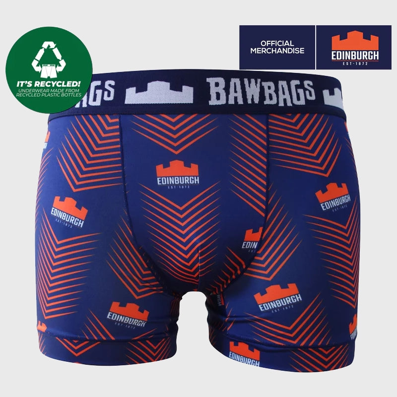 Bawbags Edinburgh Rugby Cool De Sacs Chevron Boxer Shorts - Comfortable Men's Underwear for Sports & Casual Wear