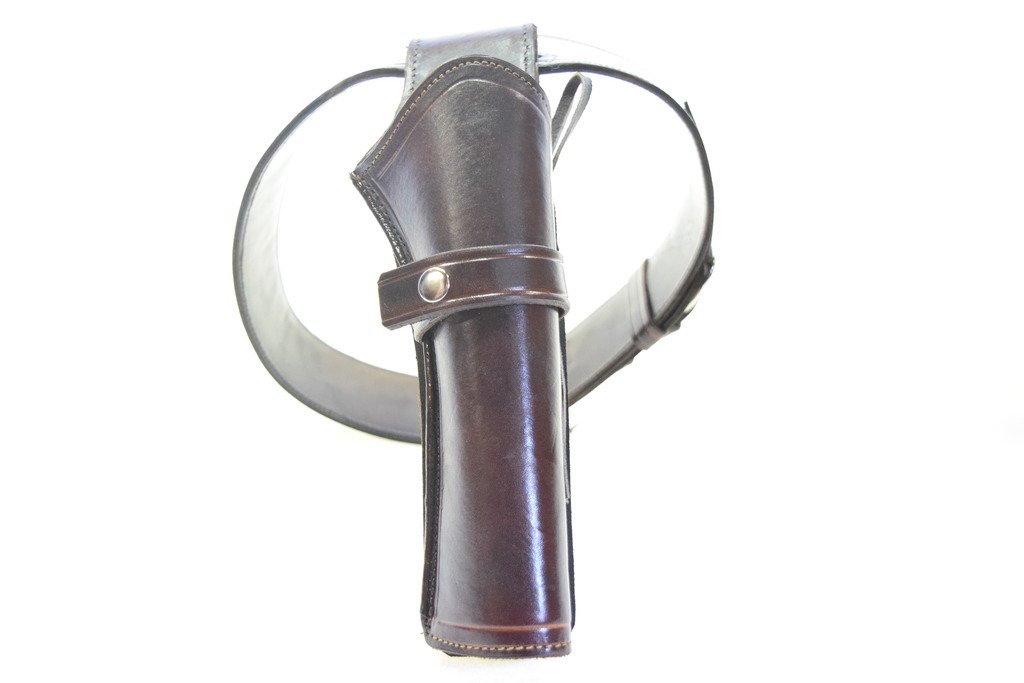 LEATHERTOWN USA® Cowboy Western Style Gun Holster & Belt Rig - .44/.45 Cal Single Drop Holster for Standard Short Barrel Revolvers | Perfect for Western Reenactments, Shooting Ranges & Cowboy Action Shooting