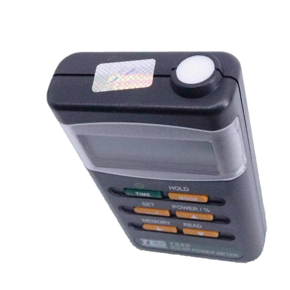 TES-1333 Digital Solar Power Meter - 2000W/m2 Solar Radiation Detector with 400-1100nm Spectral Range | Perfect for Solar Panel Testing, Renewable Energy Research & Outdoor Solar Measurement