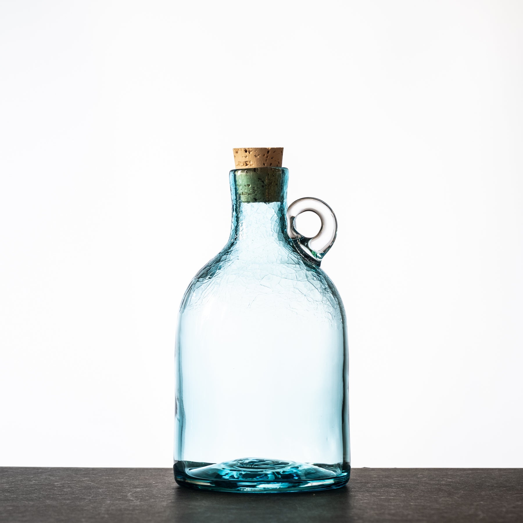 3115M Medium Moonshine Jug - Vintage Style Ice Blue Glass Container for Whiskey, Liquor & Home Decor | Perfect for Barware, Kitchen Storage & Rustic Wedding Centerpieces