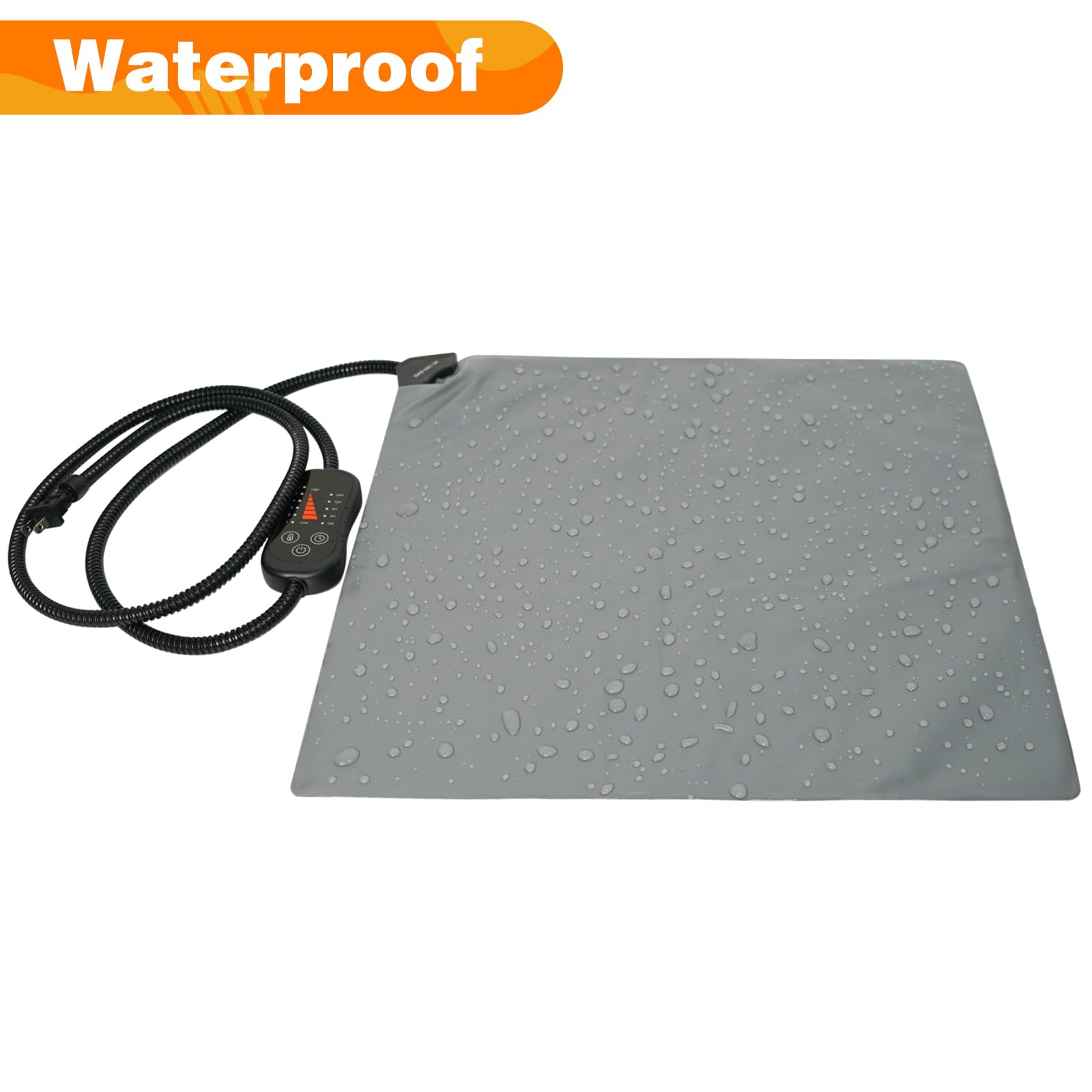 Waterproof Heated Dog Bed - Adjustable Temp & Timer for Small/Medium Pets - Indoor & Outdoor Use