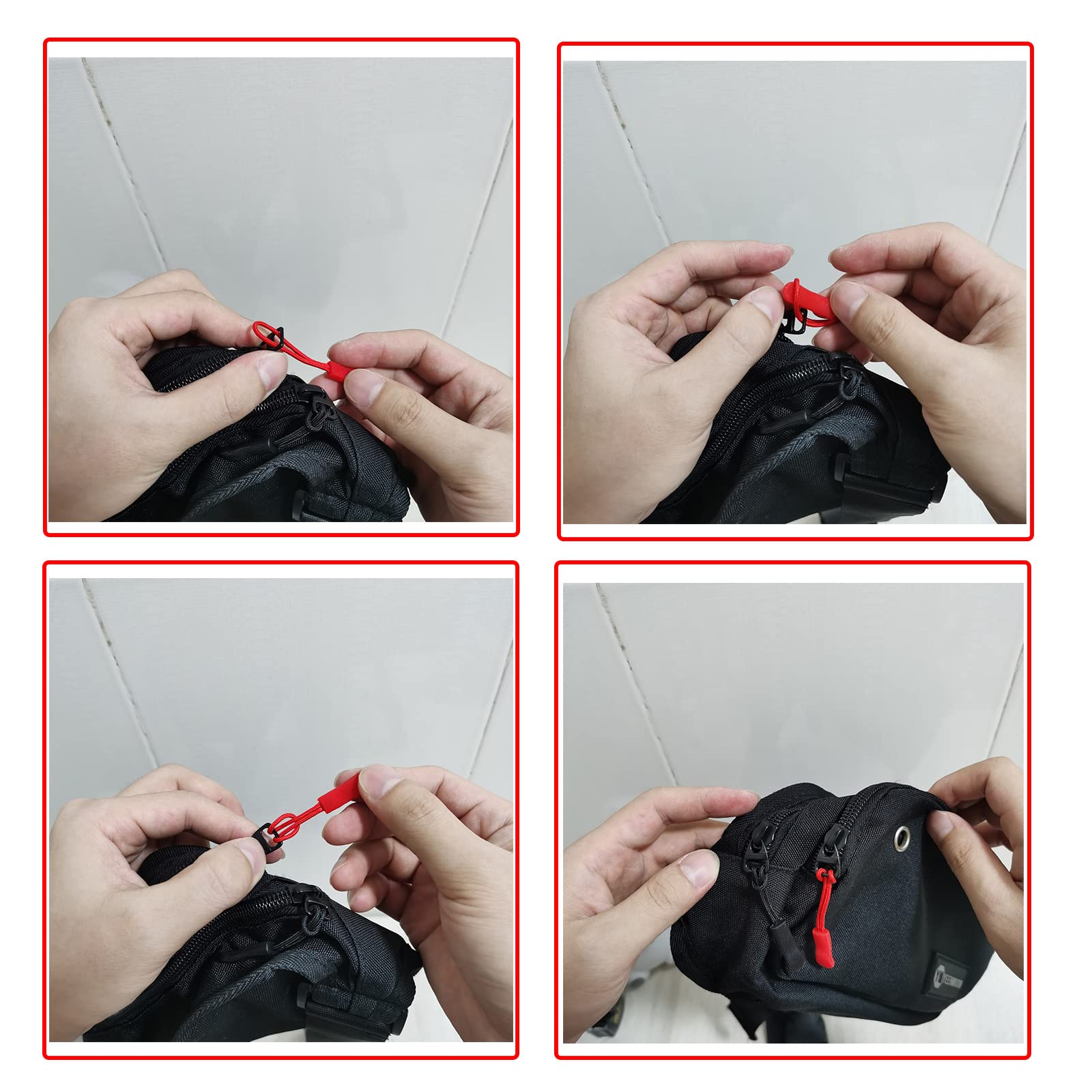 20PCS Durable Nylon Zipper Pulls & Extension Tabs - Zip Fixer Replacement for Backpacks, Jackets, Boots, Luggage, Purses - Perfect for Outdoor Gear Repair & DIY Fashion Accessories (Red)