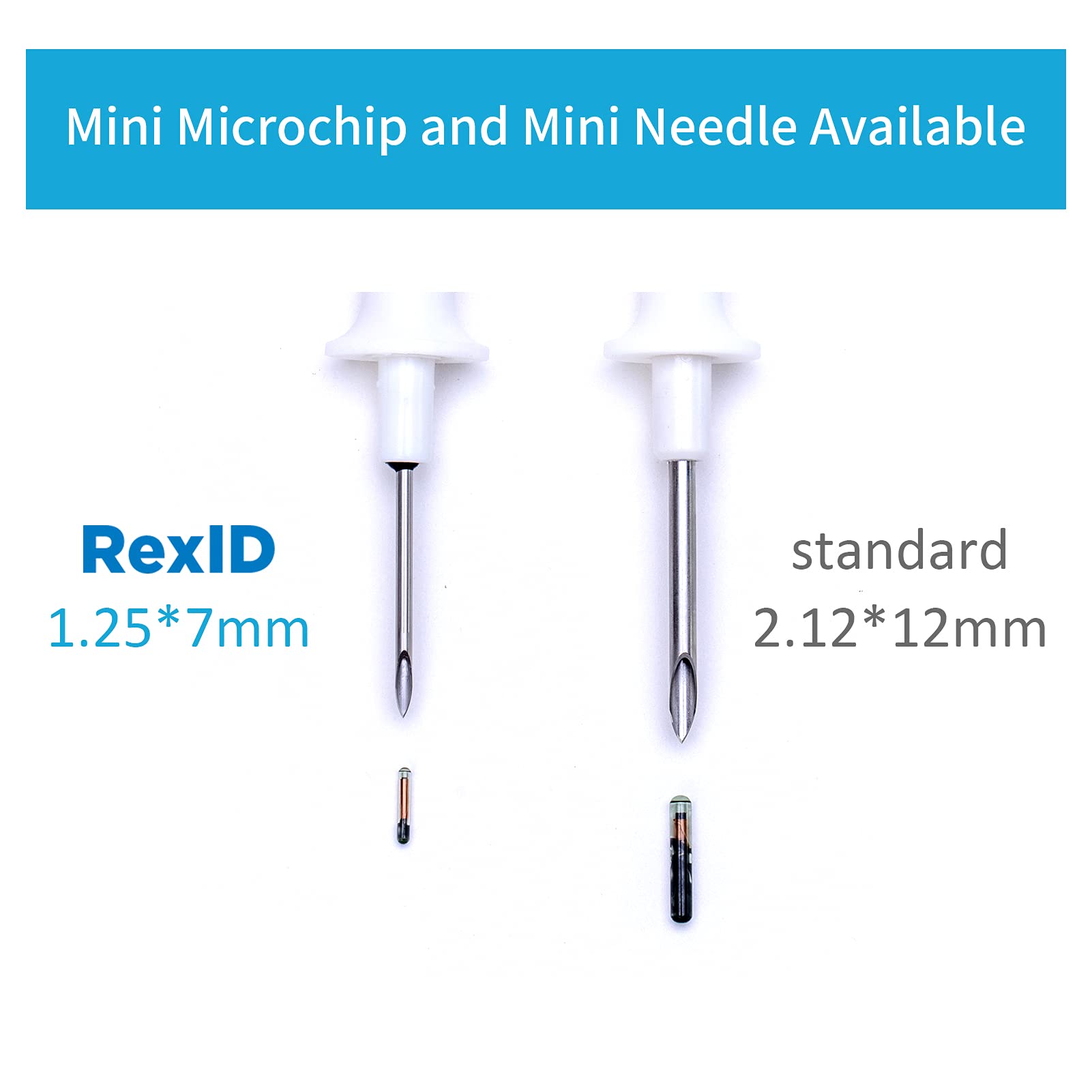 RexID 1.25mm x 7mm Pet Microchip Implant Kit with Smart ID Tag - GPS Pet Tracking System for Dogs & Cats - Reunite Lost Pets Instantly via Smartphone Scan - Perfect for Pet Safety & Identification (20 Pack)