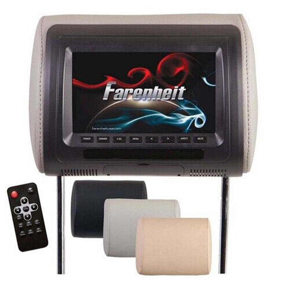 Farenheit HR 71CC 7 Inch LCD Universal Car Headrest Replacement - Perfect for Backseat Entertainment in SUVs, Minivans & Family Vehicles