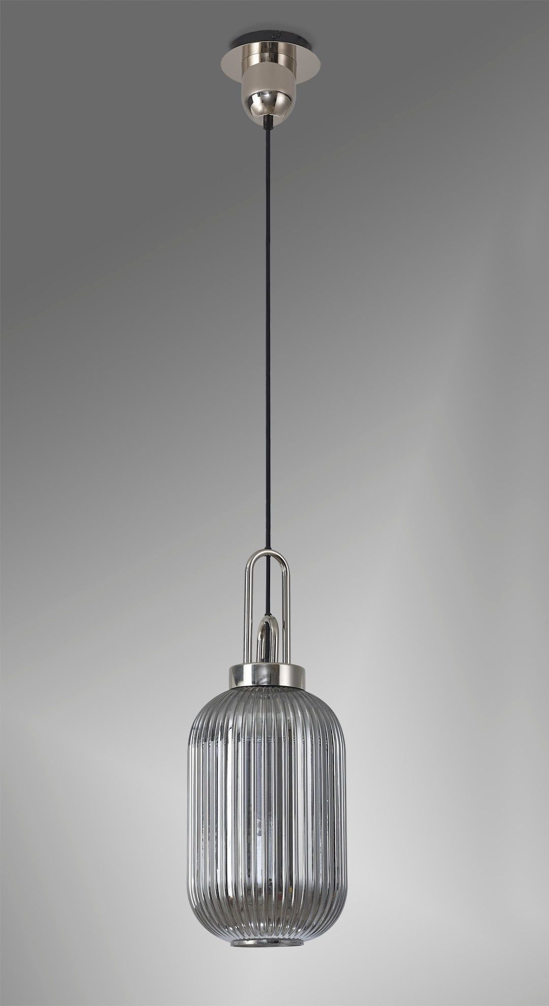 Stylish Cadiz 1-Light Pendant Light with 20cm Tubular Ribbed Glass Shade - E27 Socket, IP20 Rated, Multiple Color Options - Perfect for Kitchen Island, Dining Room, or Entryway Lighting