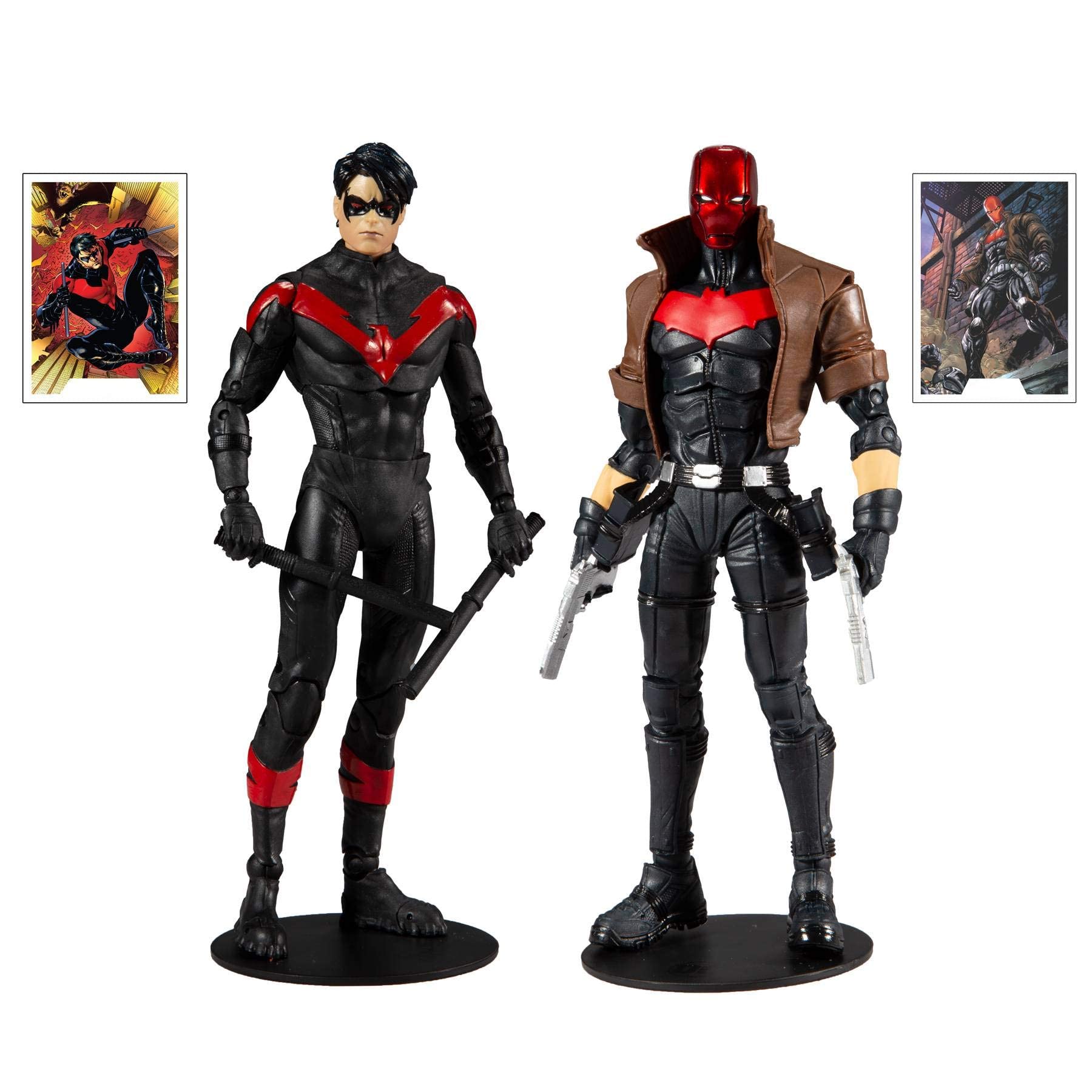 McFarlane Toys DC Multiverse Red Hood & Nightwing 7-Inch Action Figure 2-Pack | Collectible DC Comics Superhero Figures for Display & Play | Perfect for Fans, Collectors & Gift Giving