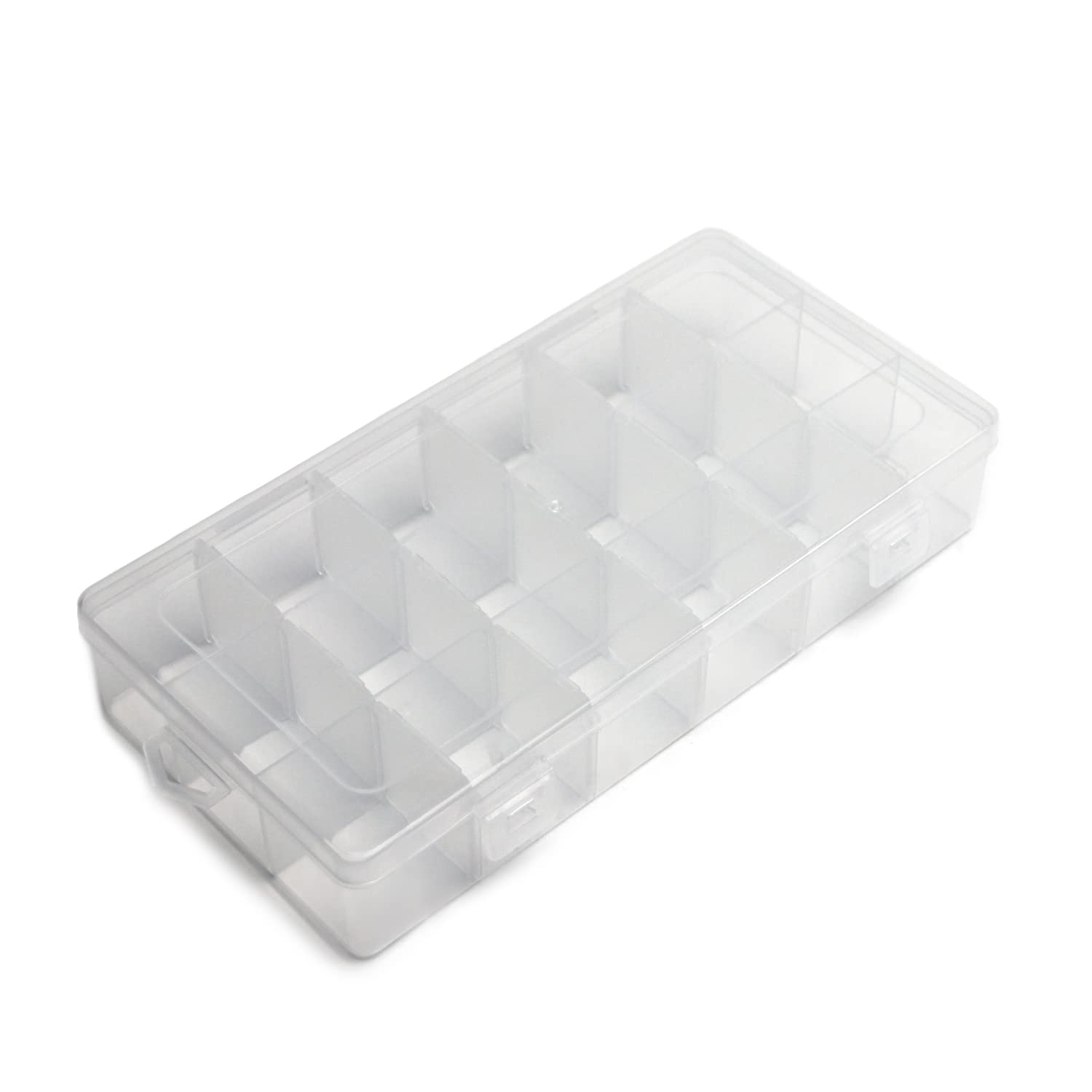 MroMax 18 Grids Clear Plastic Organizer Box with Adjustable Dividers - PP Craft Storage Container for Beads, DIY Jewelry, Fishing Tackles & Art Supplies - Perfect for Home, Office & Travel Organization