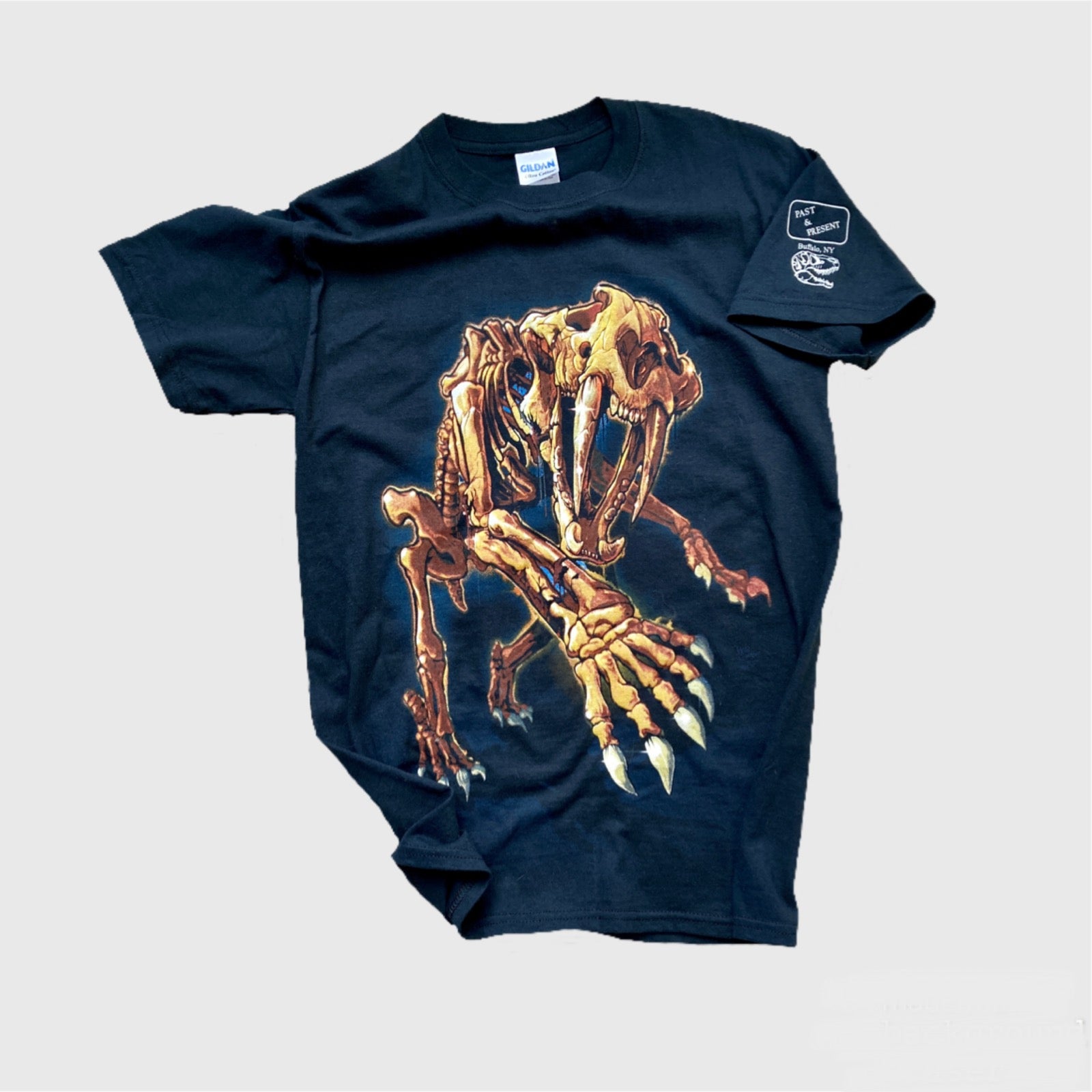 Sabre Tooth Tiger Graphic T-Shirt for Men - Cool Dinosaur & Prehistoric Animal Print Tee - Perfect for Casual Wear, Halloween Costumes, and Dinosaur Lovers