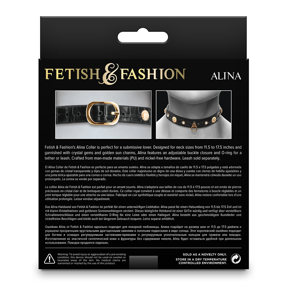 Alina Faux Croc Leather Rhinestone Choker Necklace - Gothic Fashion Collar for Women - Perfect for BDSM, Fetish Wear & Everyday Elegance