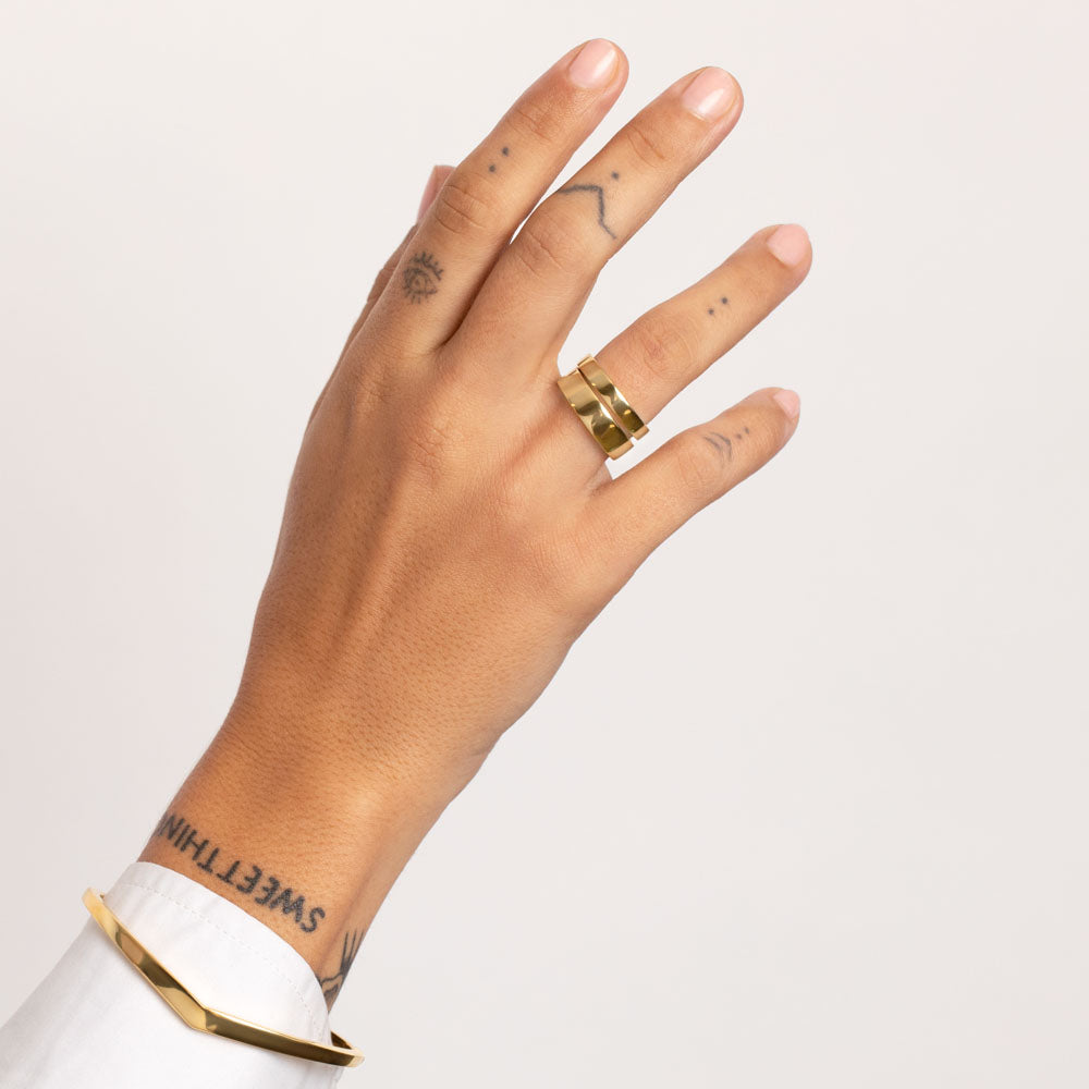 Trendy Gold Boyfriend Stacker Ring for Women - Perfect for Layering & Everyday Wear | Gift for Her