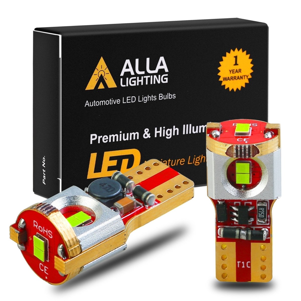 T10 168 194 LED Bulbs - Super Bright License Plate Lights, Interior Dome & Trunk Lights - Upgrade for Cars, Trucks, SUVs - Perfect for Night Driving & Enhanced Visibility